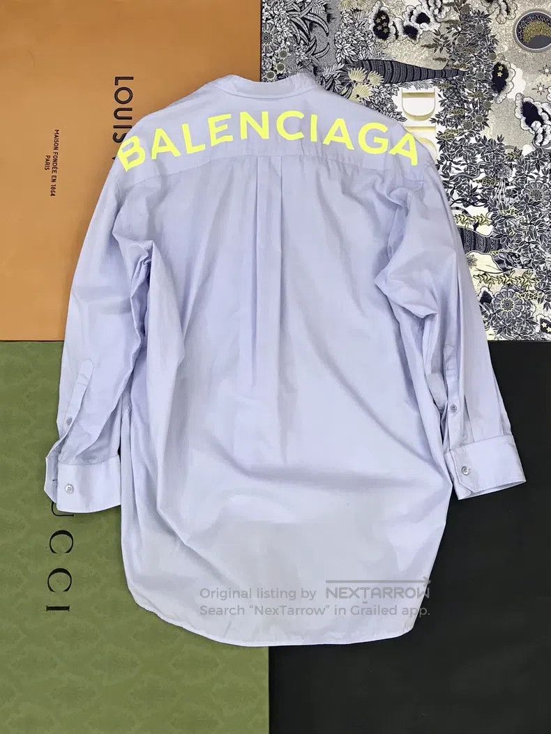 Balenciaga Balenciaga Letter logo shirt with a tied neckline design Size XXS / US 00 / IT 34 - 1 Thumbnail