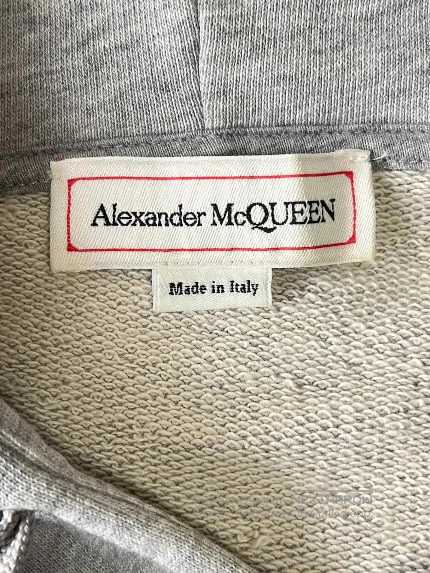 Alexander McQueen Gray Printed Hoodie with Drawstring - Size M. Size US M / EU 48-50 / 2 - 5 Thumbnail