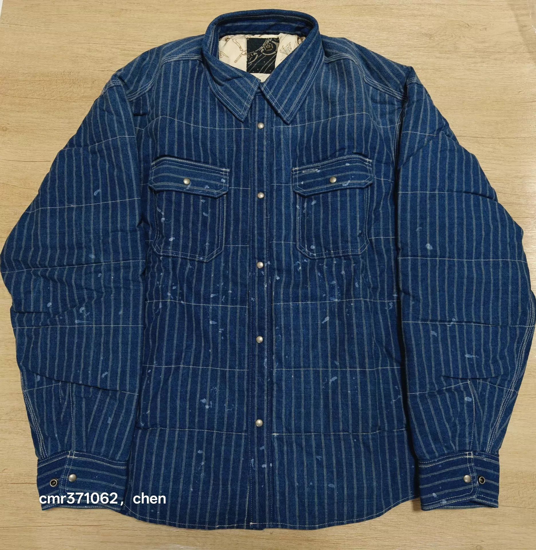 Visvim VISVIM 25 ICT HELLION DMGD Indigo Stripe Down JKT Size US XL / EU 56 / 4 - 1 Thumbnail