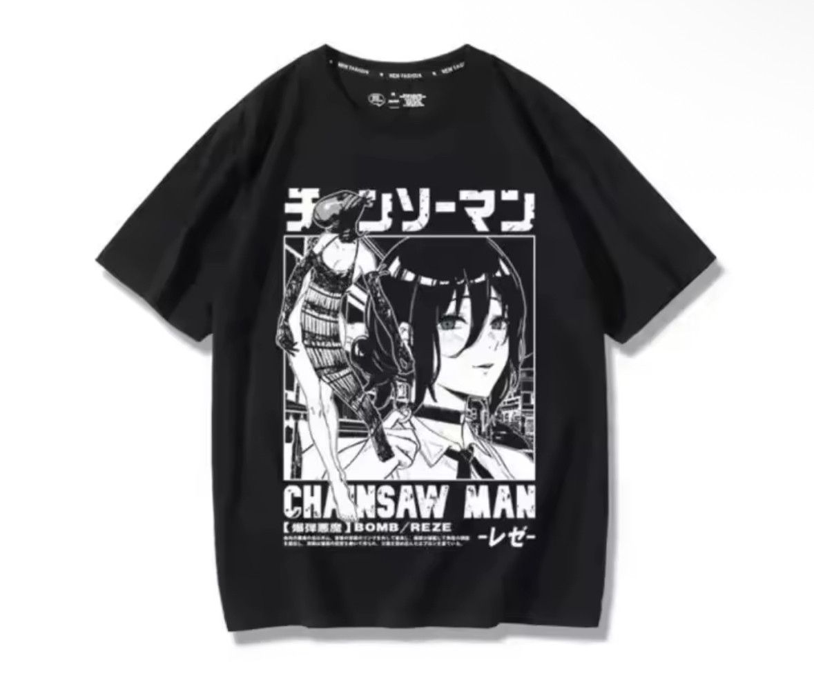 Other Streetwear Anime Y2K Chainsaw Print T-Shirt Punk Size US L / EU 52-54 / 3 - 1 Thumbnail