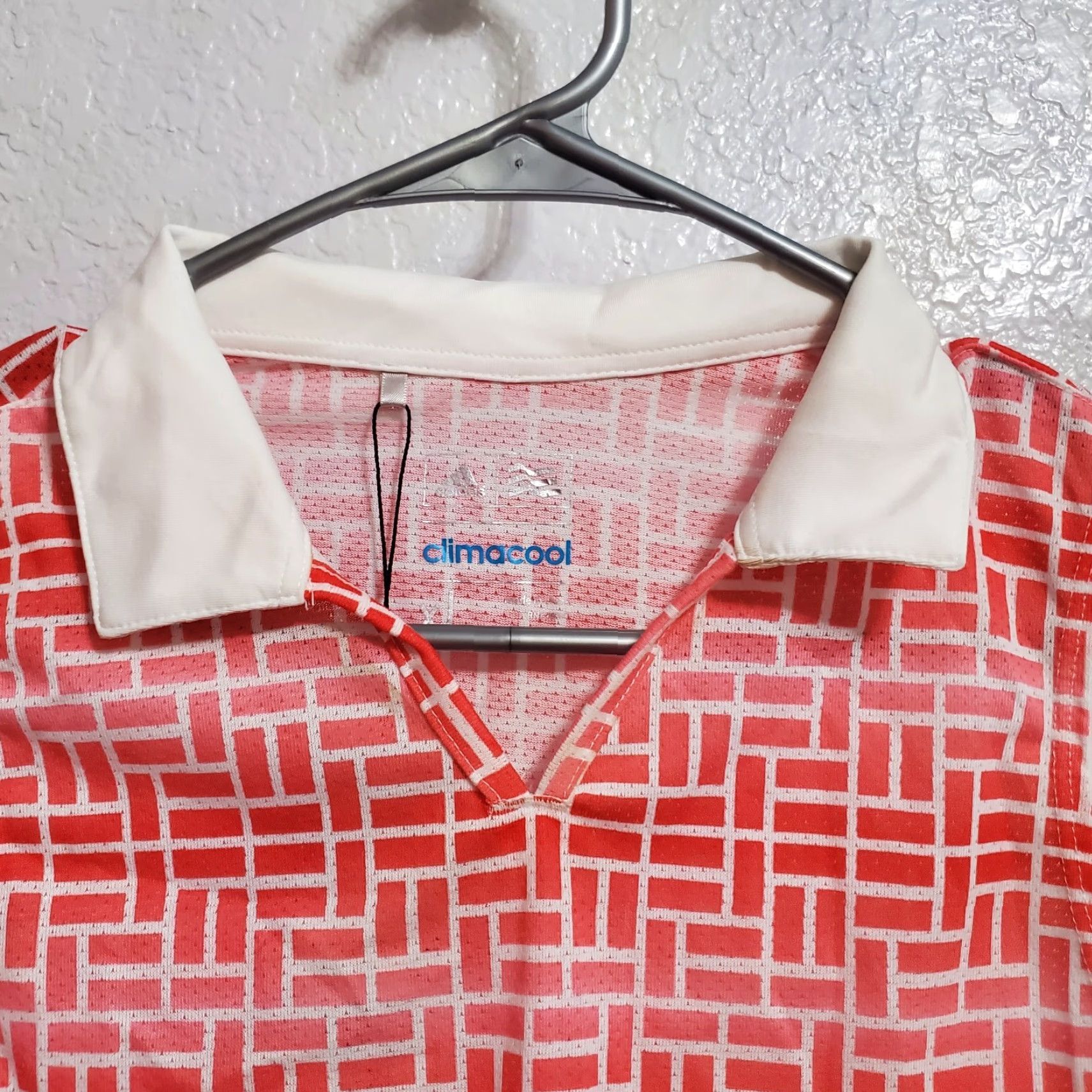 Adidas Adidas Climacool Polo Shirt Women XL Orange White Geometric Print Sleeveless Golf Top Size XL / US 12-14 / IT 48-50 - 5 Thumbnail