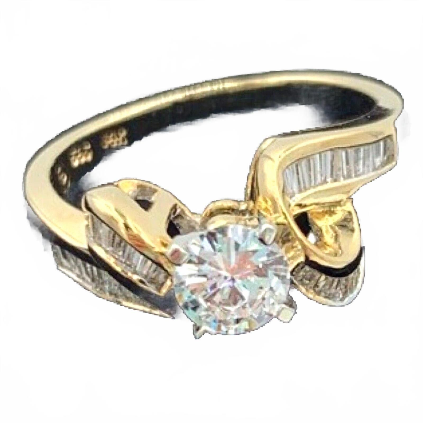Other Over 1 carat TW 14K Yellow Gold VS2F Diamond Engagement Ring Size ONE SIZE - 2 Thumbnail