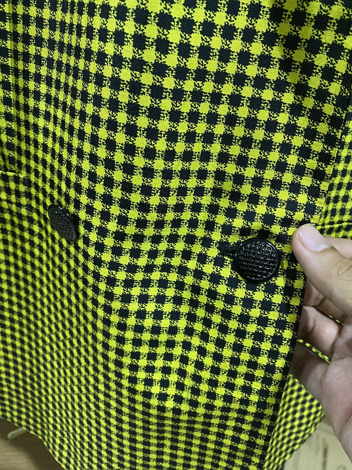 Versace Vintage Gianni Versace Silk Checked Pattern Design Jacket Size US M / EU 48-50 / 2 - 8 Thumbnail
