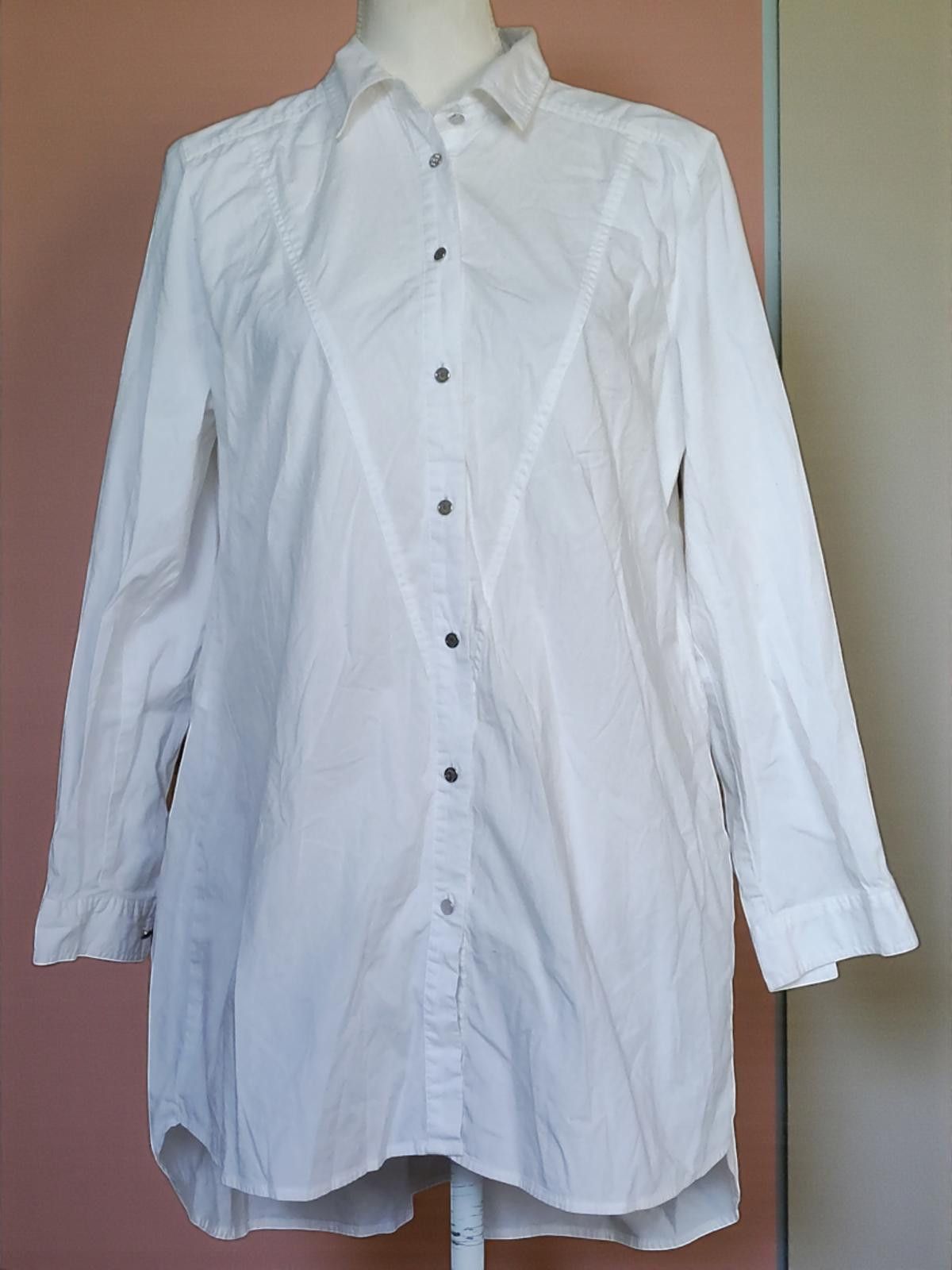 Other Black Label by Chico's White Long Sleeve Button-Up Blouse, 1 Size M / US 6-8 / IT 42-44 - 3 Thumbnail