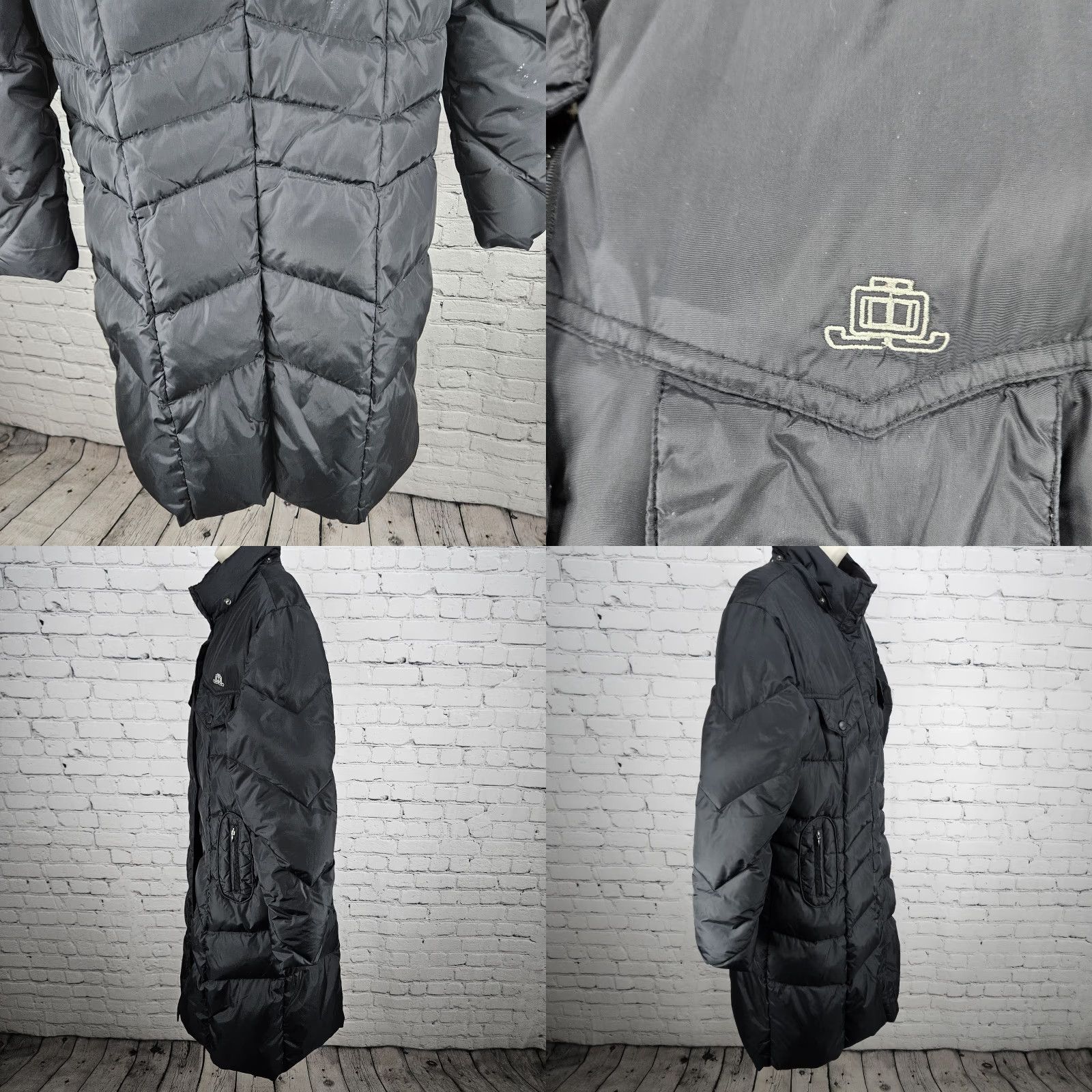 Vintage JLO Black Down Insulated Puffer Jacket Coat Long Sleeve Zip Snap Pockets L Women Jacket/Coat Size L / US 10 / IT 46 - 9 Thumbnail