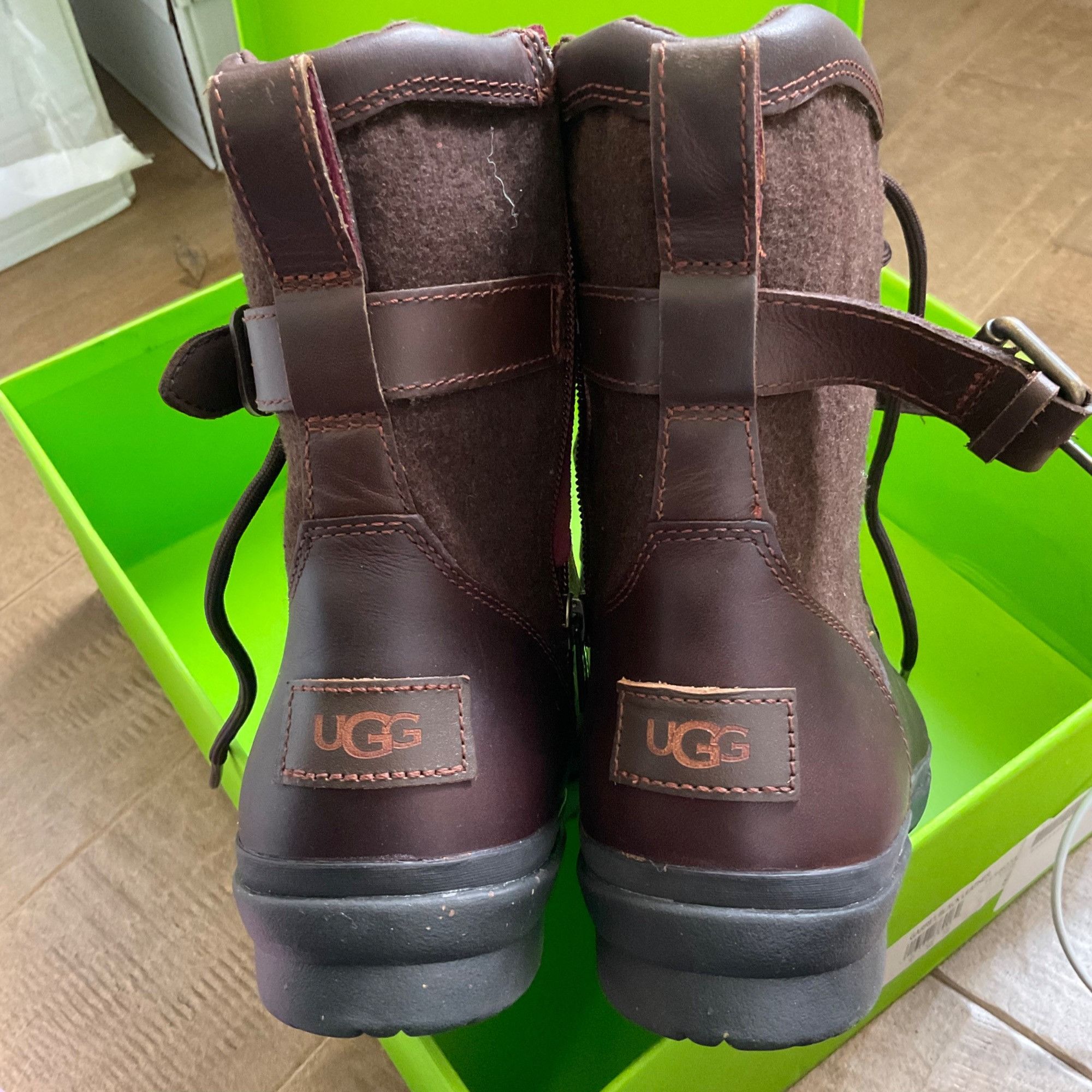 Ugg UGG KESEY Brown WATERPROOF LEATHER ANKLE LACE-UP BOOTS SHOES Size US 6 / IT 36 - 3 Thumbnail