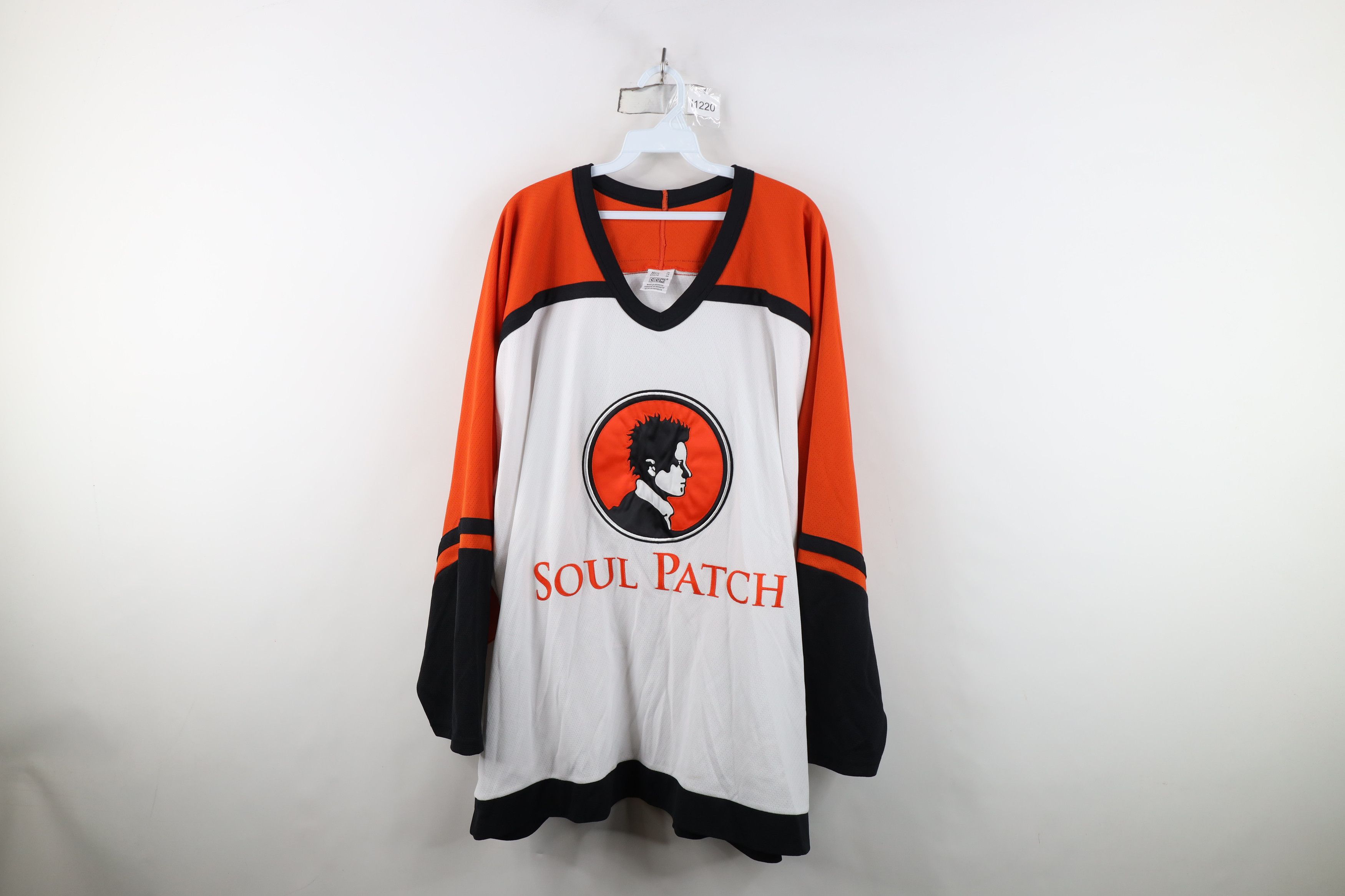Ccm Vintage 90s CCM Mesh Hockey Jersey Orange White Polyester Size US XL / EU 56 / 4 - 1 Thumbnail