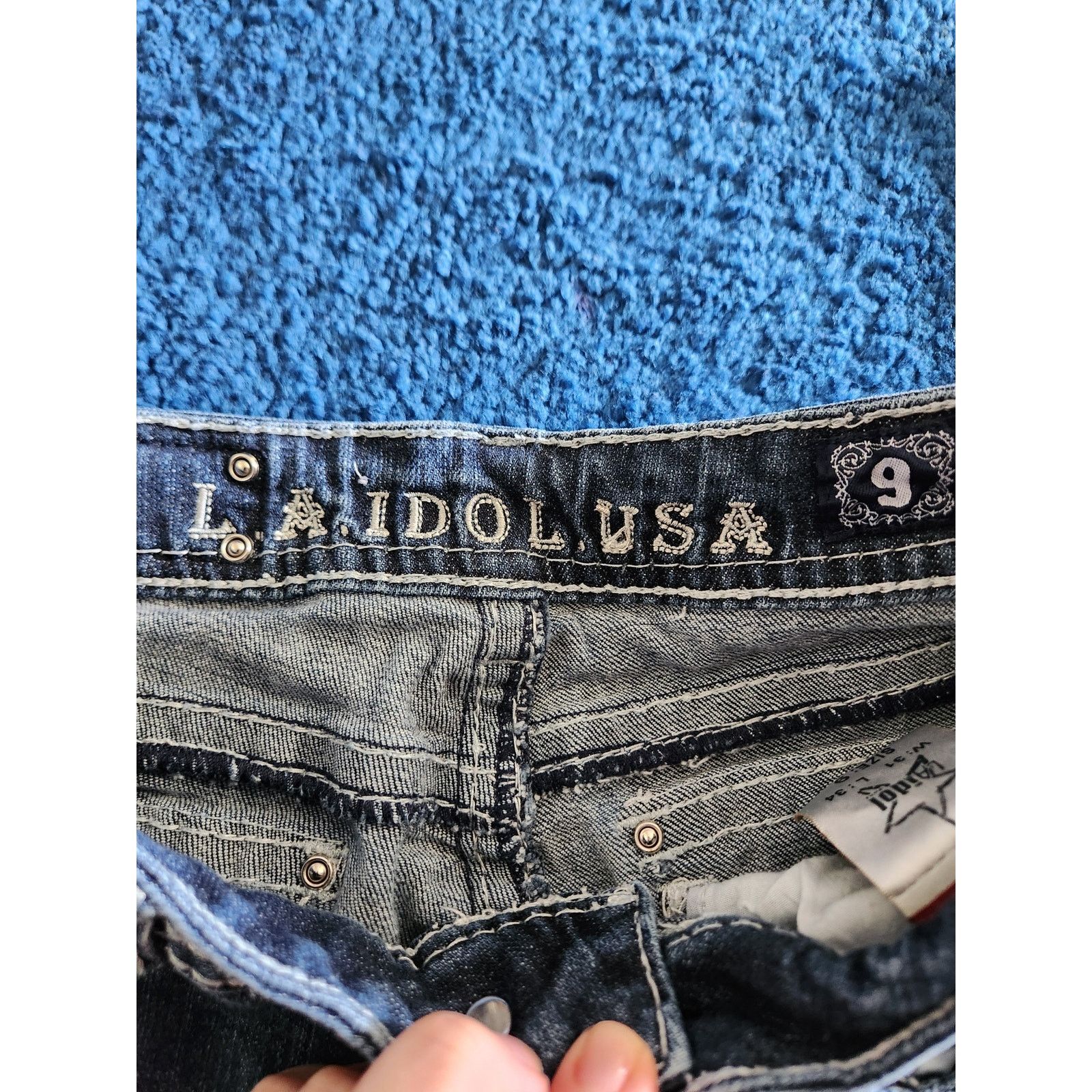 Other L.A Idol Women's Embellished Dark Bootcut Jeans-9 W21x L34 Size 34" / US 12 / IT 48 - 8 Thumbnail