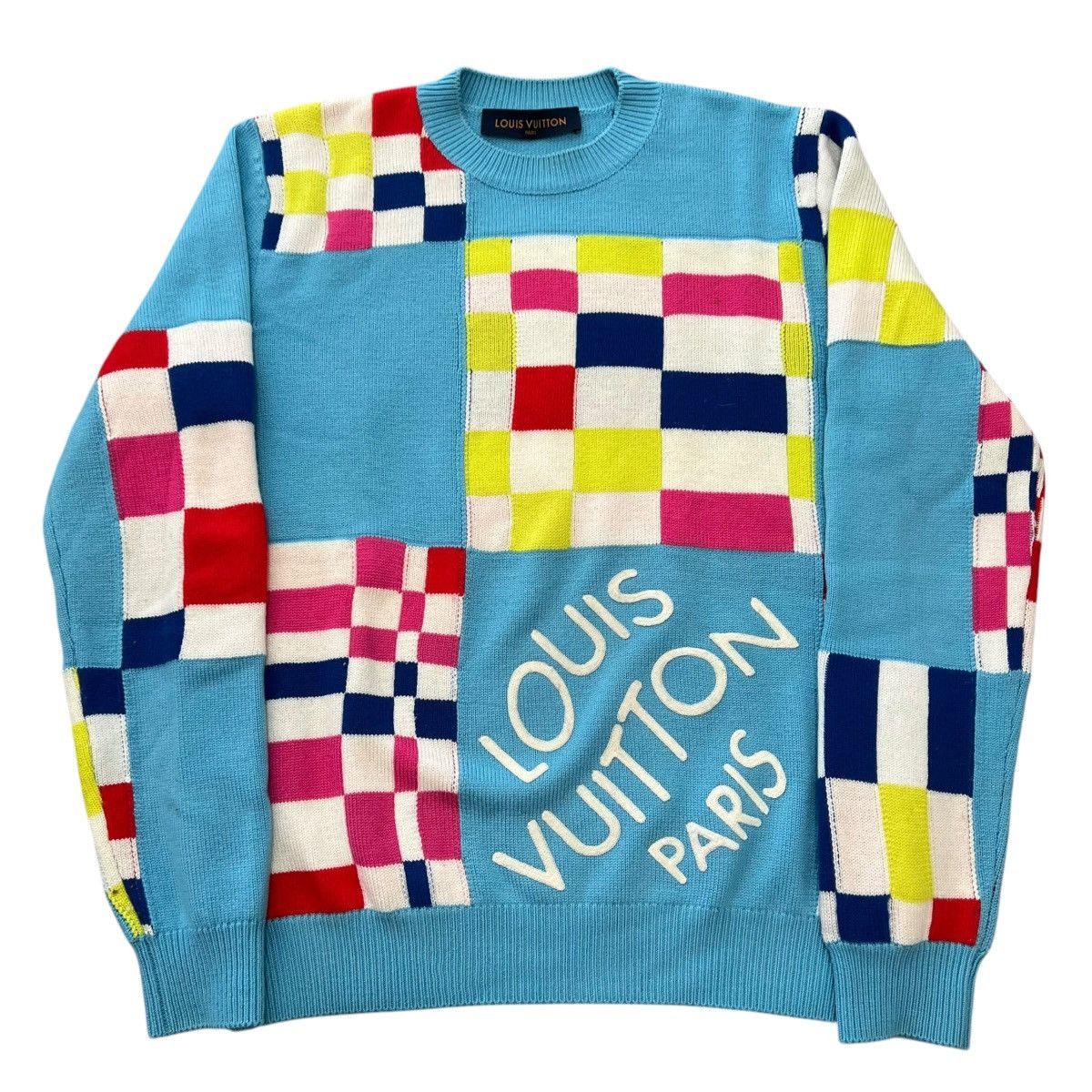 Louis Vuitton LOUIS VUITTON 21SS Distorted Giant Damier Wool Knit Sweater Size US XS / EU 42 / 0 - 1 Thumbnail