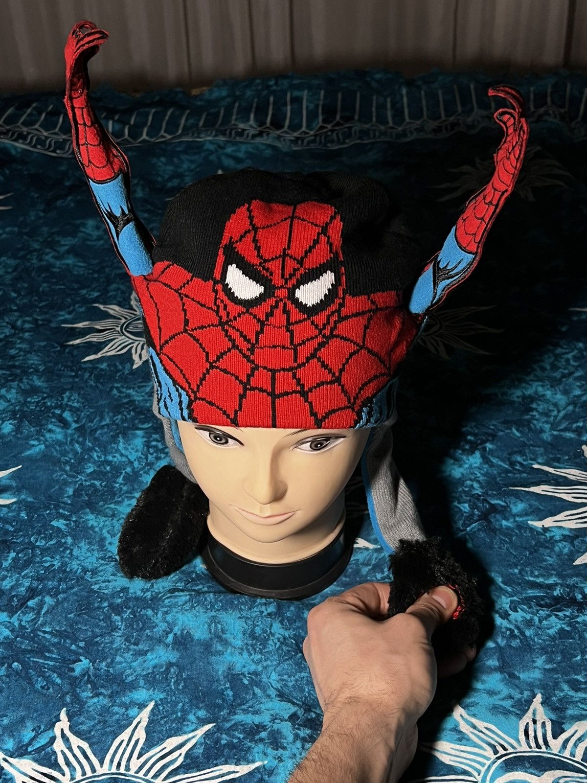 Marvel Comics SPIDER-MAN BIG LOGO MARVEL BEANIE HATS Y2K DRILL 90s Size ONE SIZE - 2 Thumbnail