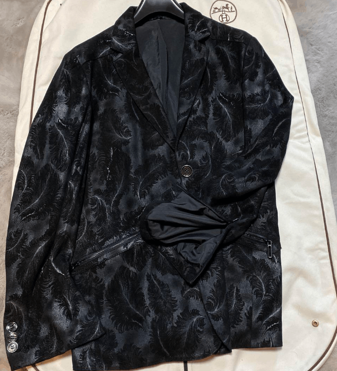 Japanese Brand Japanese Nubuck Suede black Feather Jacket Blazer XL Size 52R - 1 Thumbnail