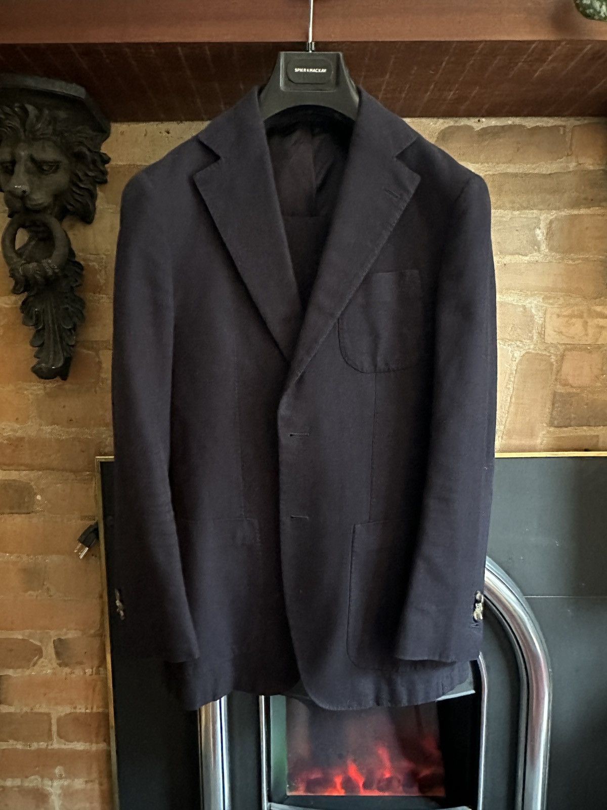 Suitsupply SUITSUPPLY Hudson Blue Cotton Suit Slim 38R Size 38R - 1 Thumbnail