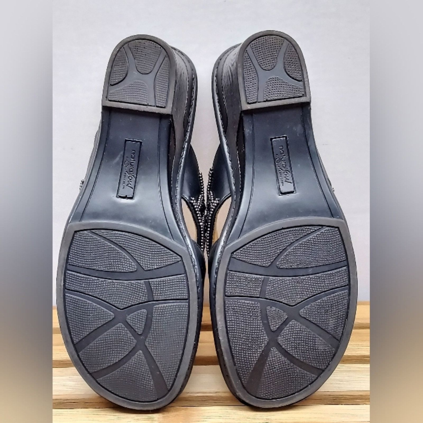 Other Natural Soul Womens Black Wedge Sandals Size 10M Size US 10 / IT 40 - 4 Thumbnail