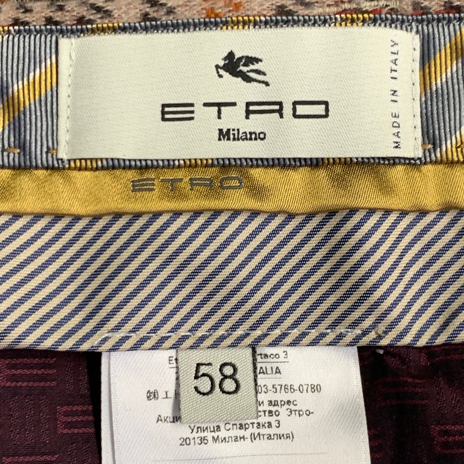 Etro ETRO Tan Grey Red Plaid Wool Tapered Zip Fly Dress Pants Size US 40 / EU 56 - 6 Thumbnail