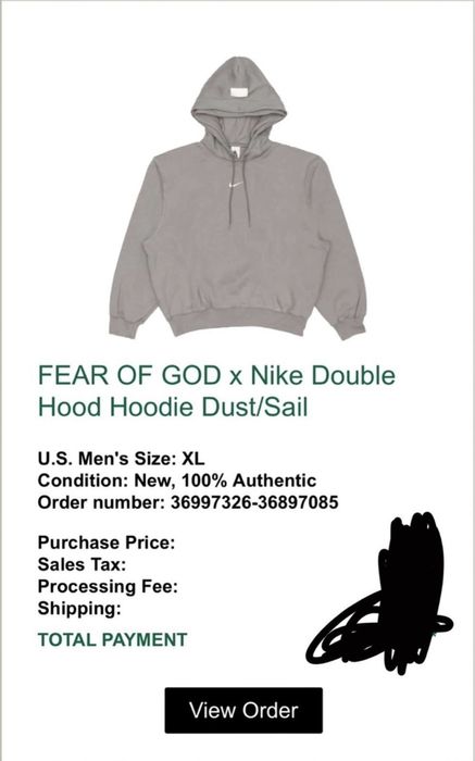 Nike FOG x NIKE Double Hooded Hoodie Grailed