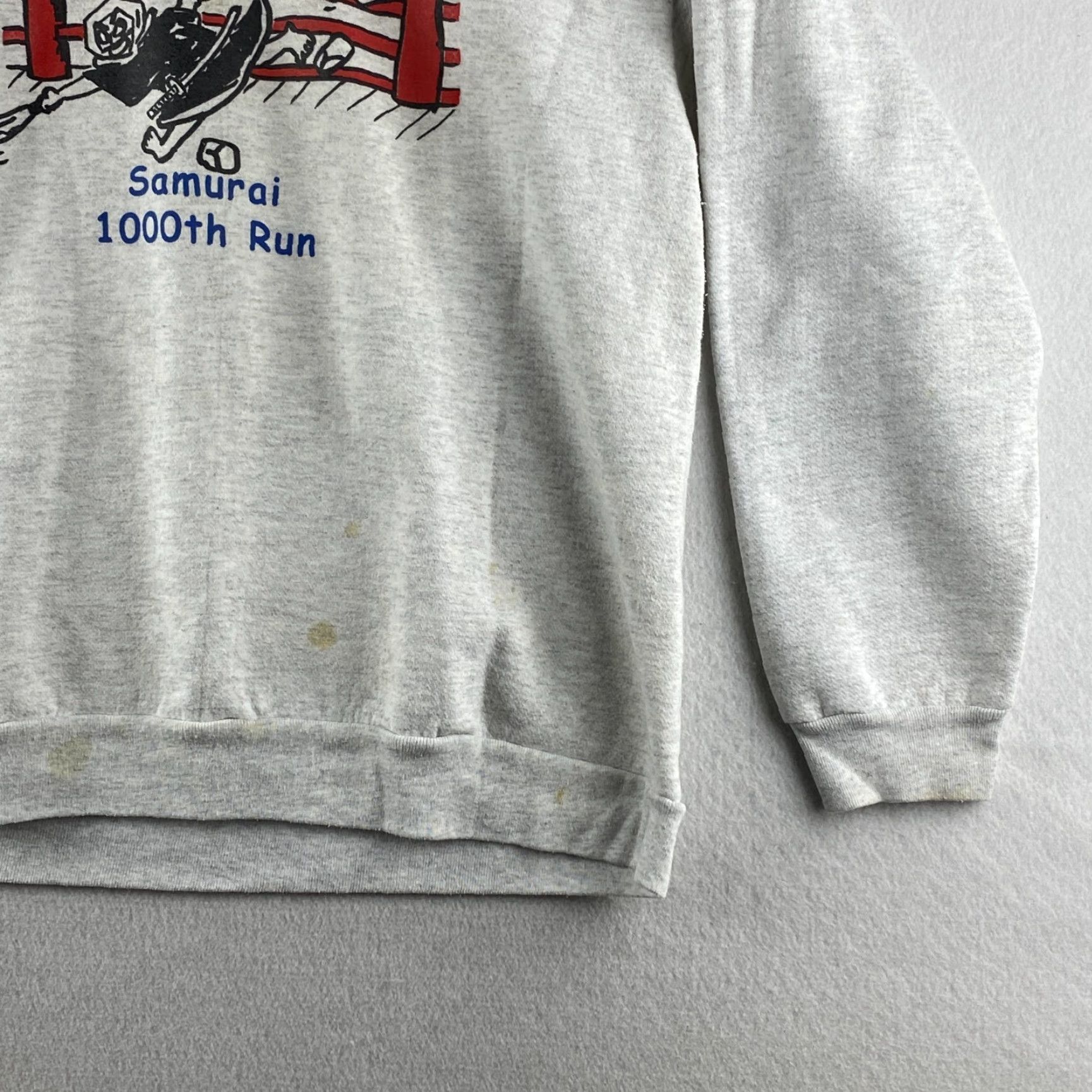 Vintage VINTAGE Cal Cru Sweater Mens Large Gray 90s USA Made Double Side Samurai Run Crew Neck Pullover Size US L / EU 52-54 / 3 - 3 Thumbnail
