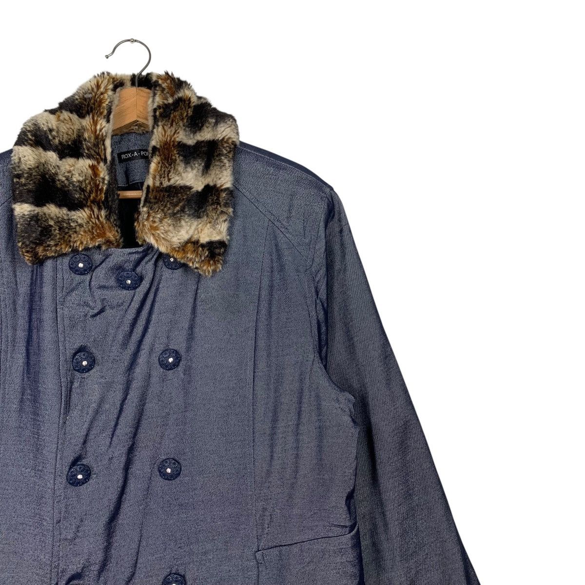 Japanese Brand Vintage ROX A PORTER Faux Fur Long Coat #2454-C110 Size L / US 10 / IT 46 - 6 Thumbnail