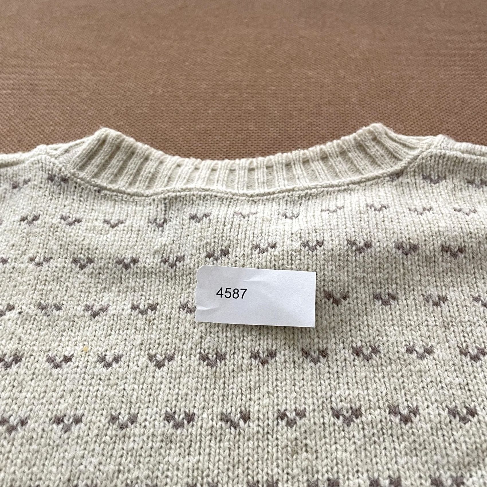 Jantzen VINTAGE Jantzen Sweater Mens M Beige Cable-Knit Crew Neck Pullover USA 80s Size US M / EU 48-50 / 2 - 7 Thumbnail