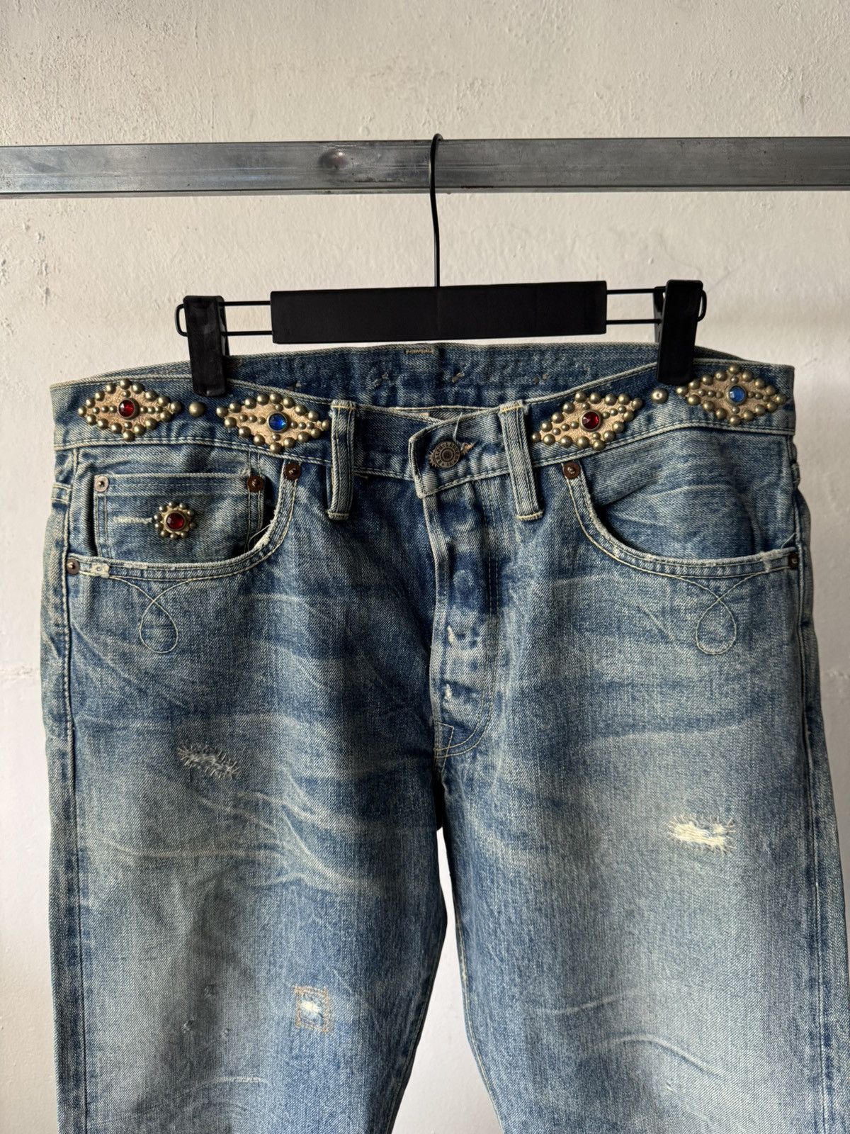 Ralph Lauren 2006 RRL 1/1 Moonshine Wash Lapidary Gemstone Selvedge Denim Size US 35 - 4 Thumbnail