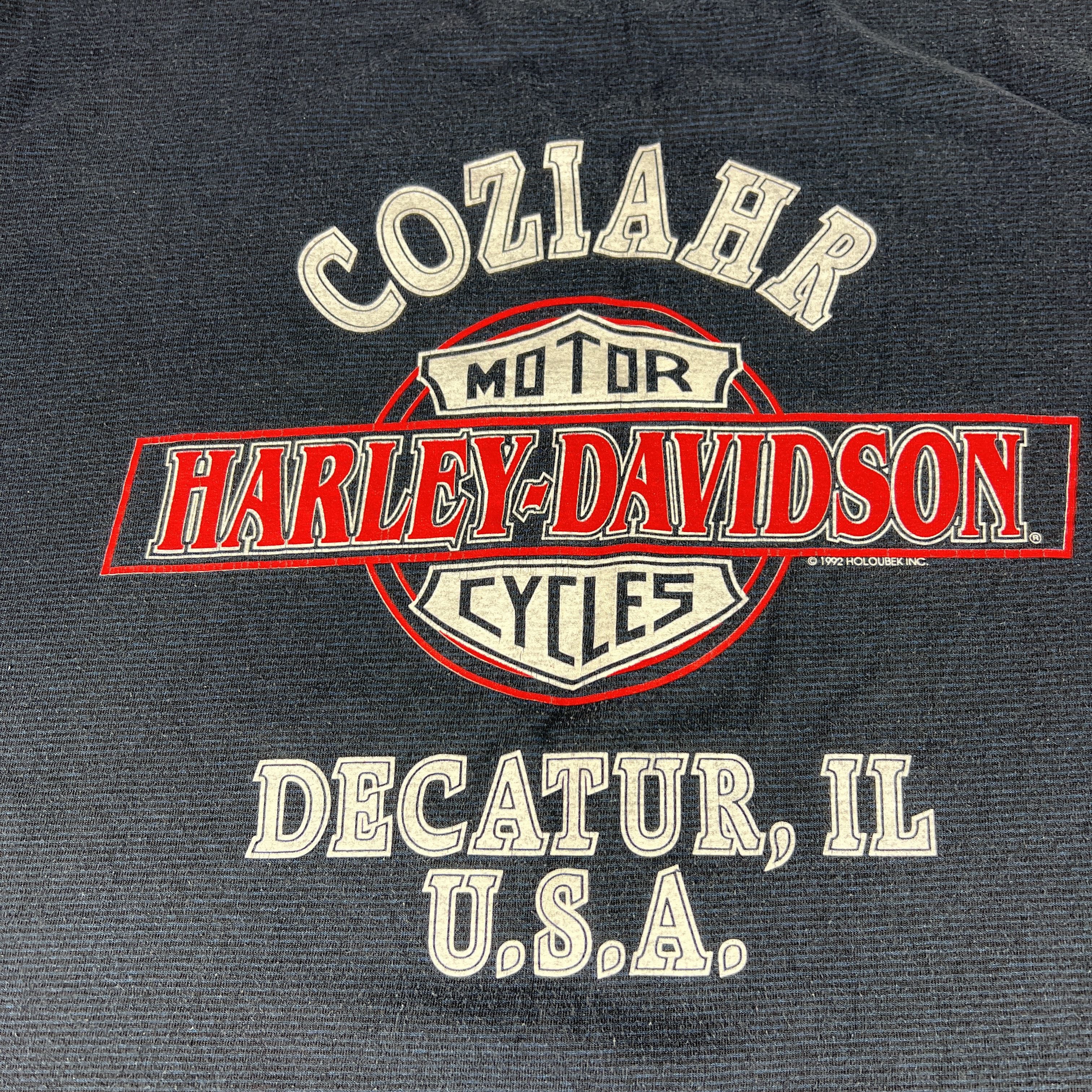 Harley Davidson × Vintage VTG 90s Harley Davidson Decatur Pinstripe Single Stitch Size US L / EU 52-54 / 3 - 9 Thumbnail