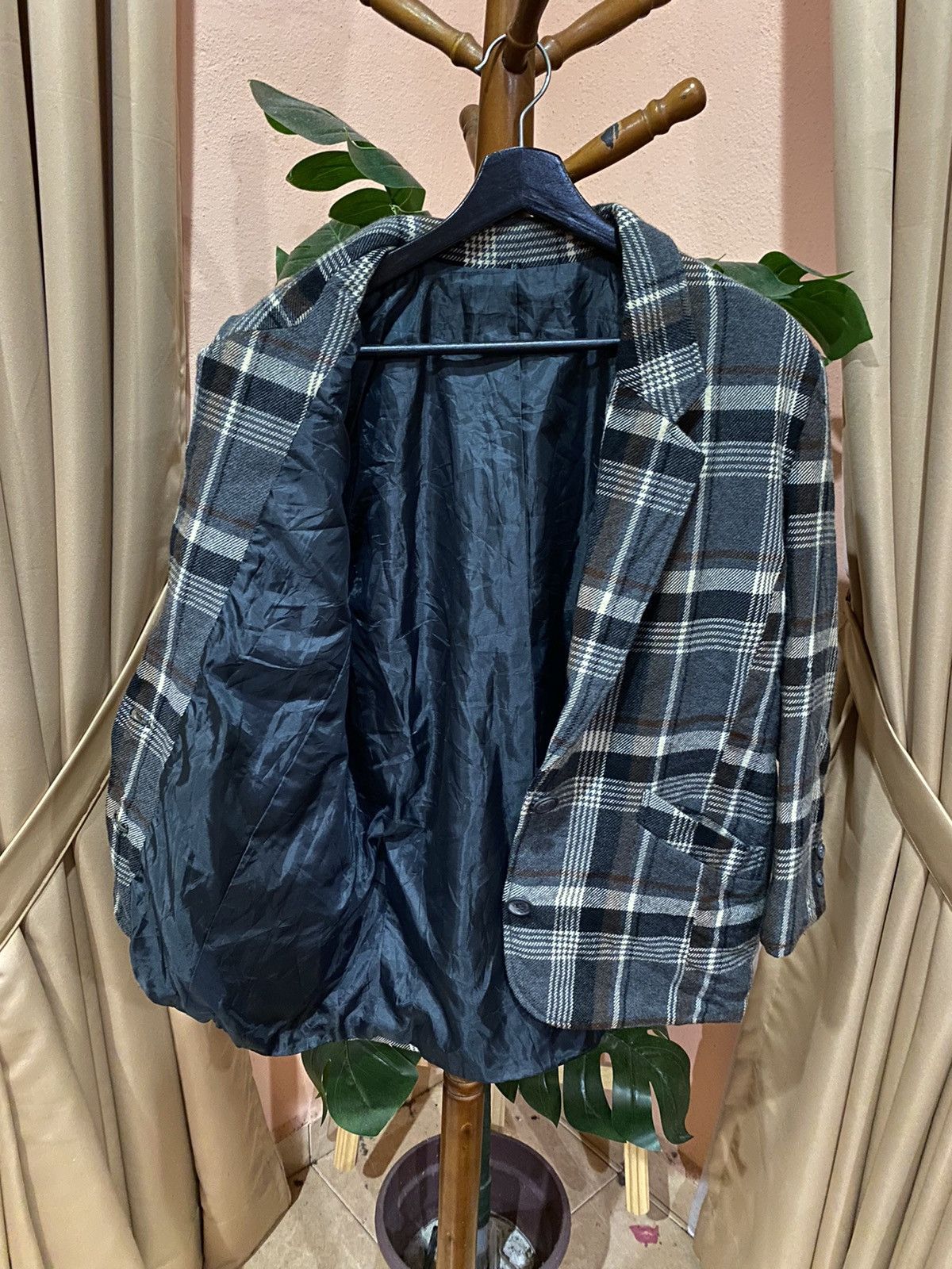 Japanese Brand Vintage Plaid Blazer | Classic Tailored Checkered Jacket Size US S / EU 44-46 / 1 - 4 Thumbnail