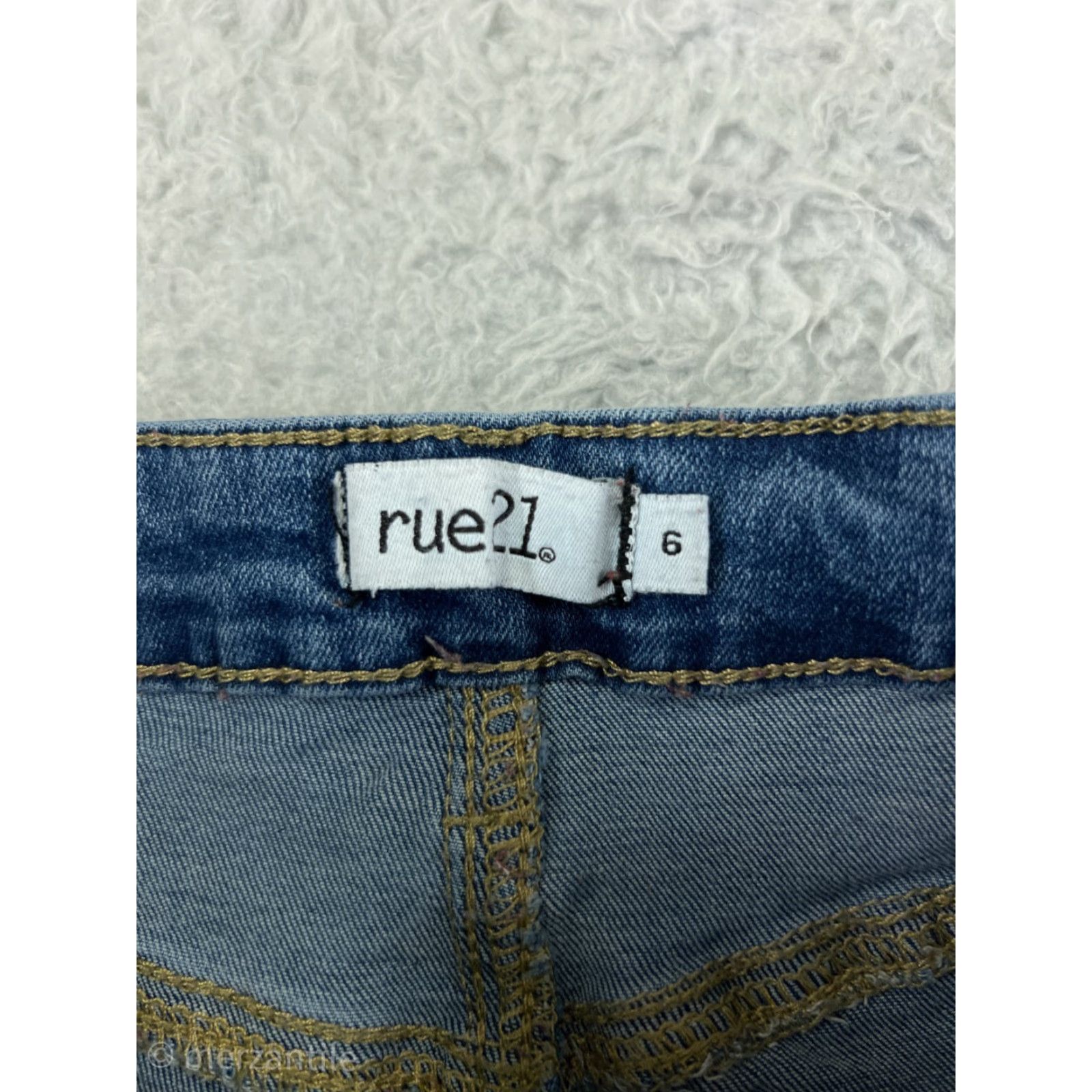 Vintage rue21 Jeans Women's Pants Flared Blue Denim 6 Cotton Blend Stretch Slim 5-Pocket Brand Size 28" / US 6 / IT 42 - 3 Thumbnail