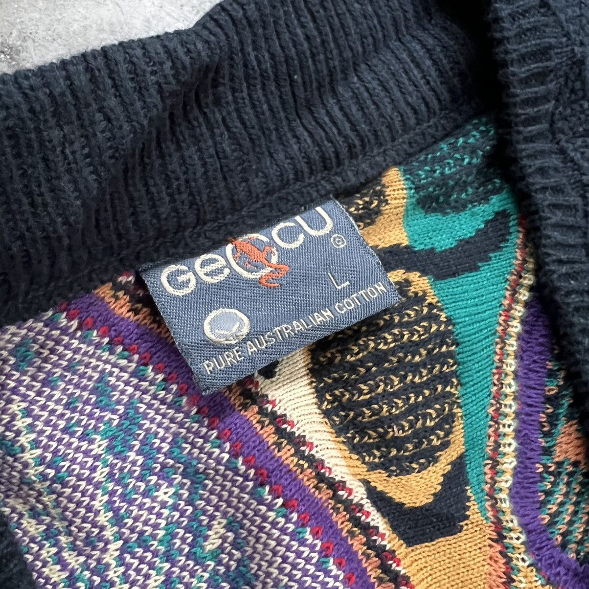 Coogi 1990s Geccu Coogi 3D Cable Knit Vest Size L / US 10 / IT 46 - 8 Thumbnail