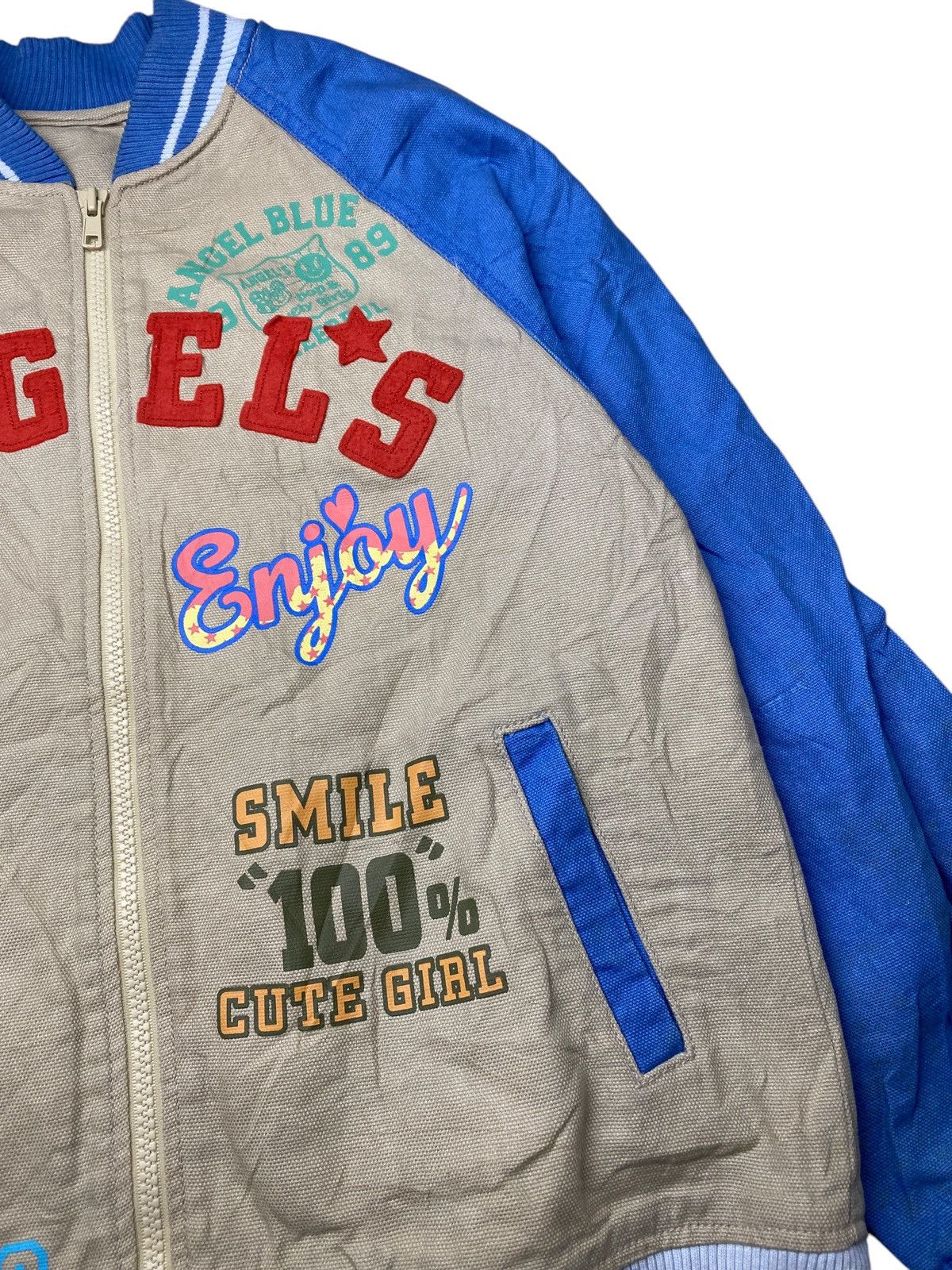 Angel Blue 2000's Angel Blue Patchwork Cute Varsity Jacket Size US M / EU 48-50 / 2 - 3 Thumbnail