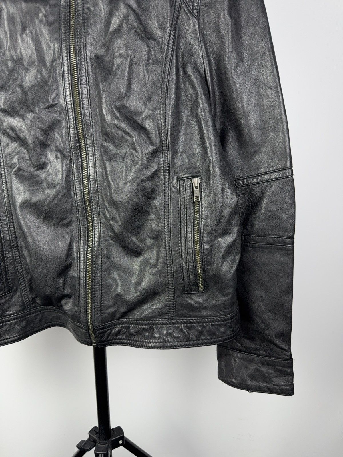 Vintage Vintage Leather Jacket Genuine Leahter bomber Moto Oldmoney Size L / US 10 / IT 46 - 4 Thumbnail