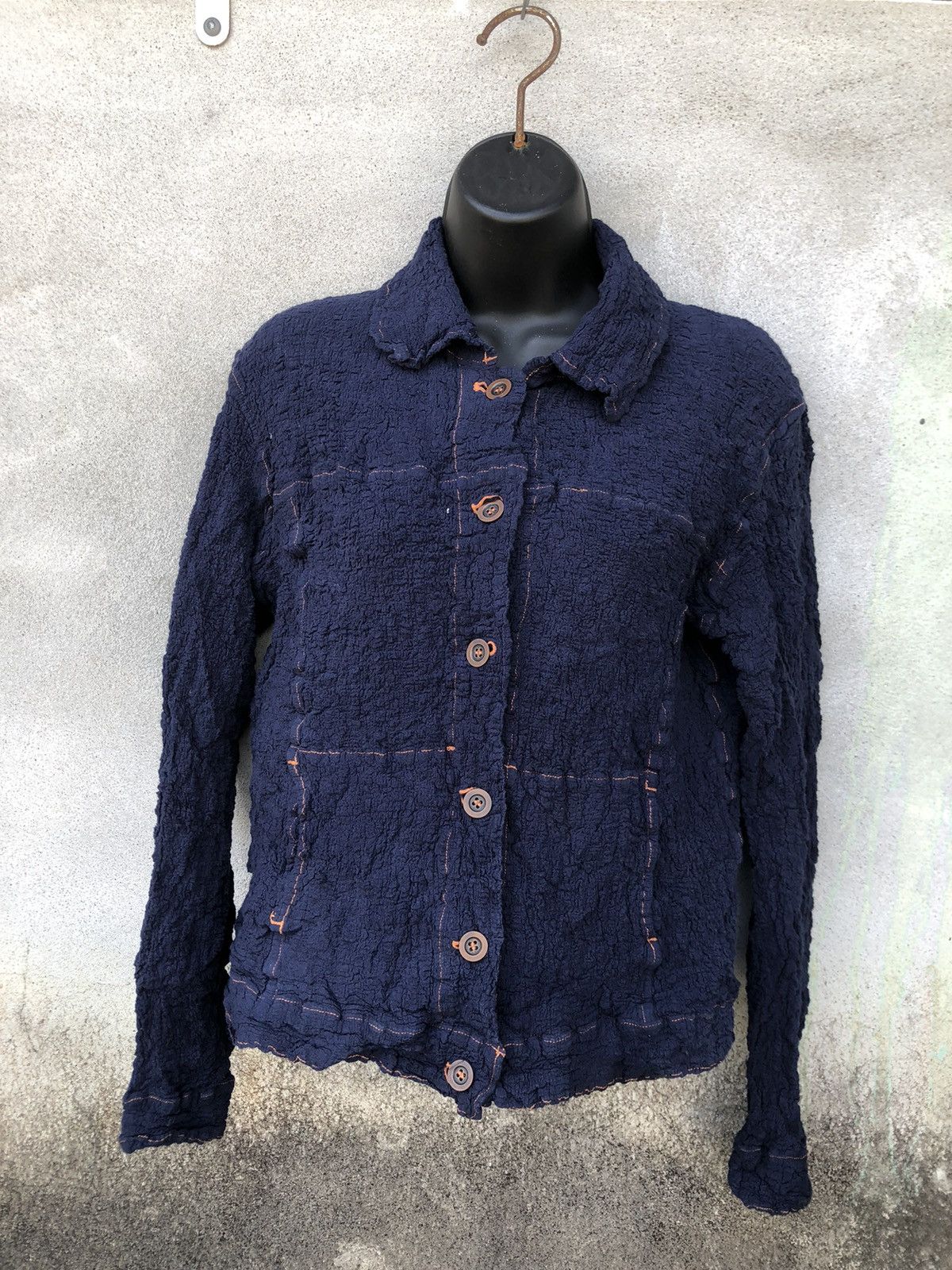 image of Issey Miyake Me Shirt Button Up in Blue, Women's (Size Small)