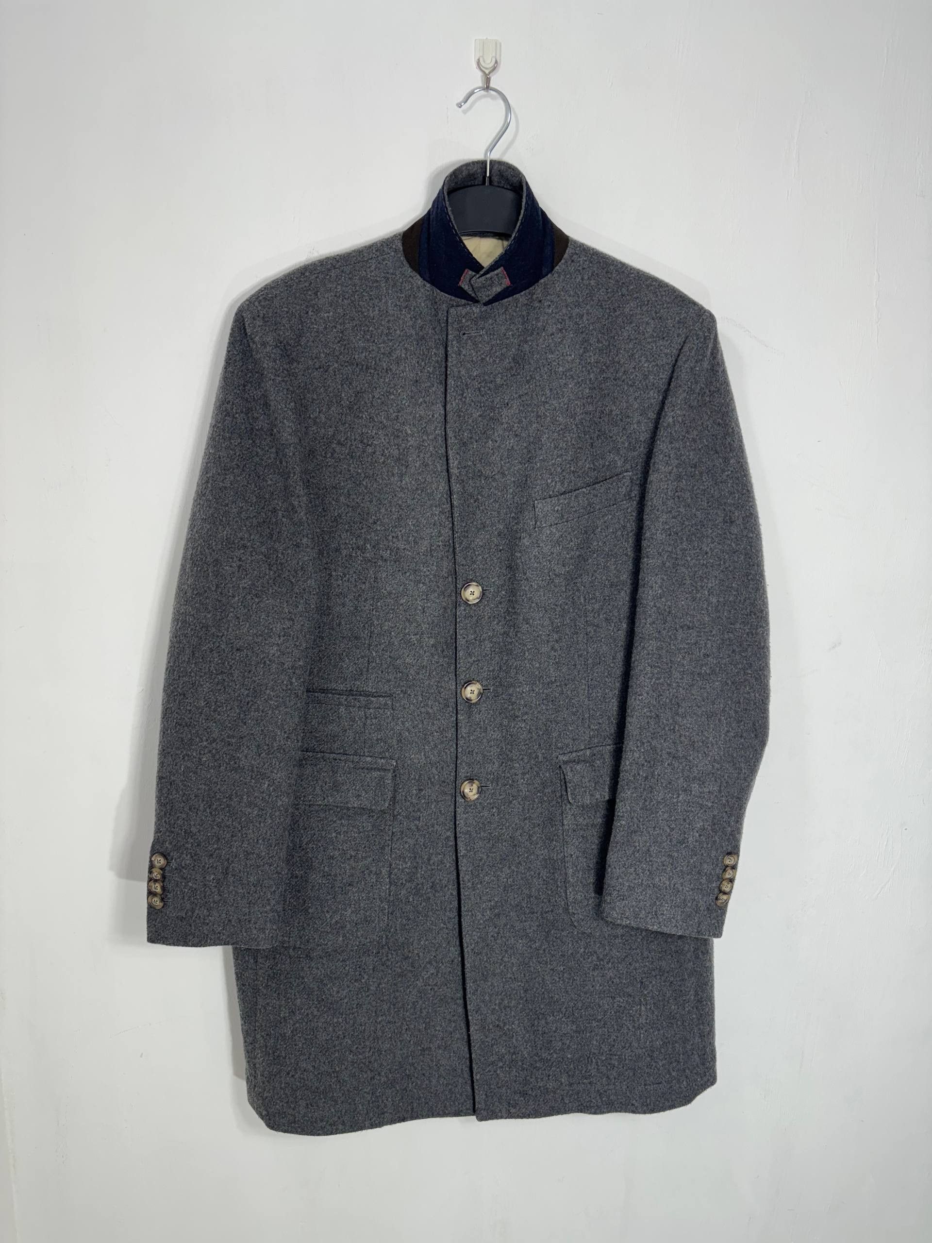 Vintage Angelico Collezione Wool Overcoat Half-Lined Gray Italy Size US L / EU 52-54 / 3 - 3 Thumbnail