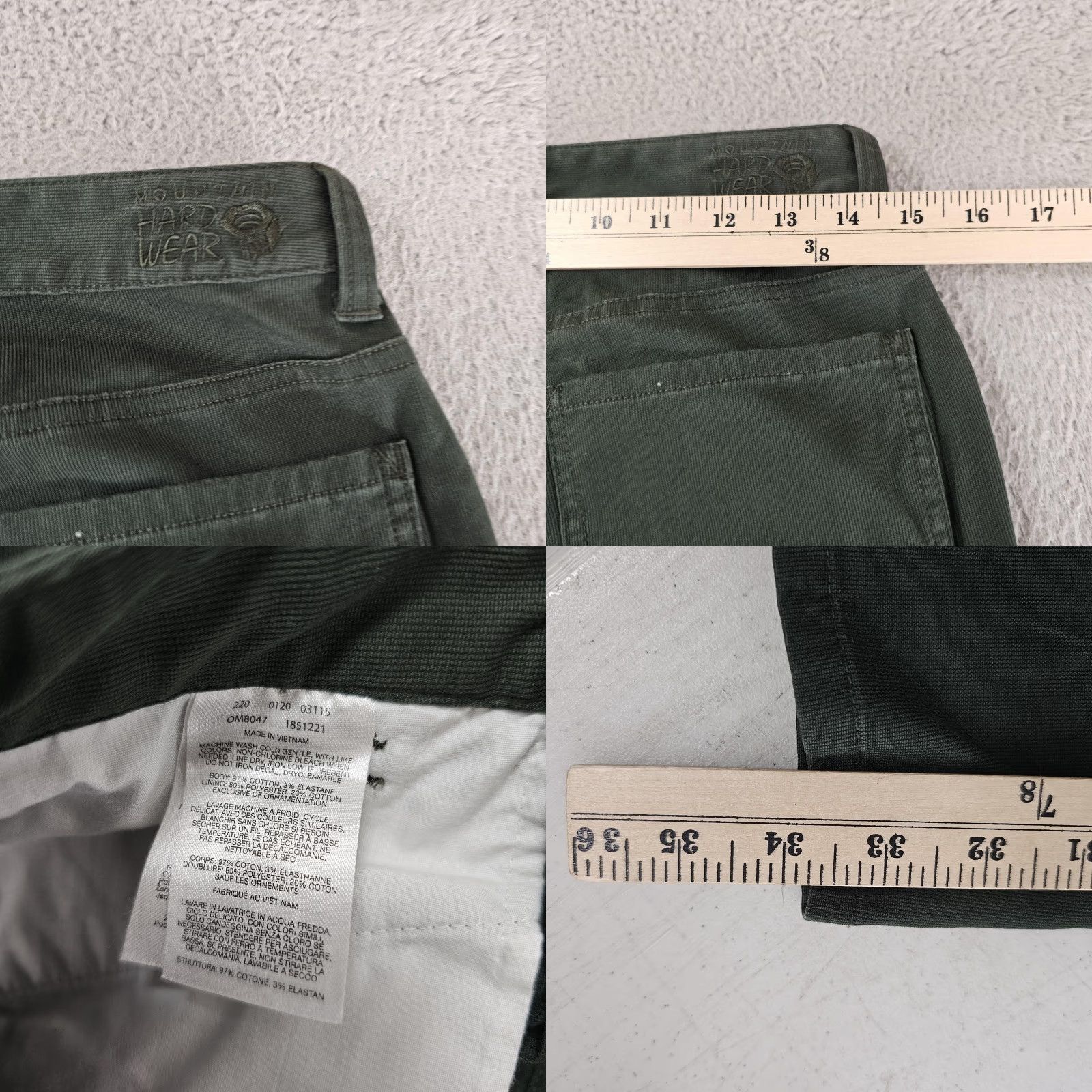 Mountain Hardwear Mountain Hardwear Pants Mens 28x34 Green Stretch Hiking Outdoor Casual OM8047 Size US 28 / EU 44 - 8 Thumbnail