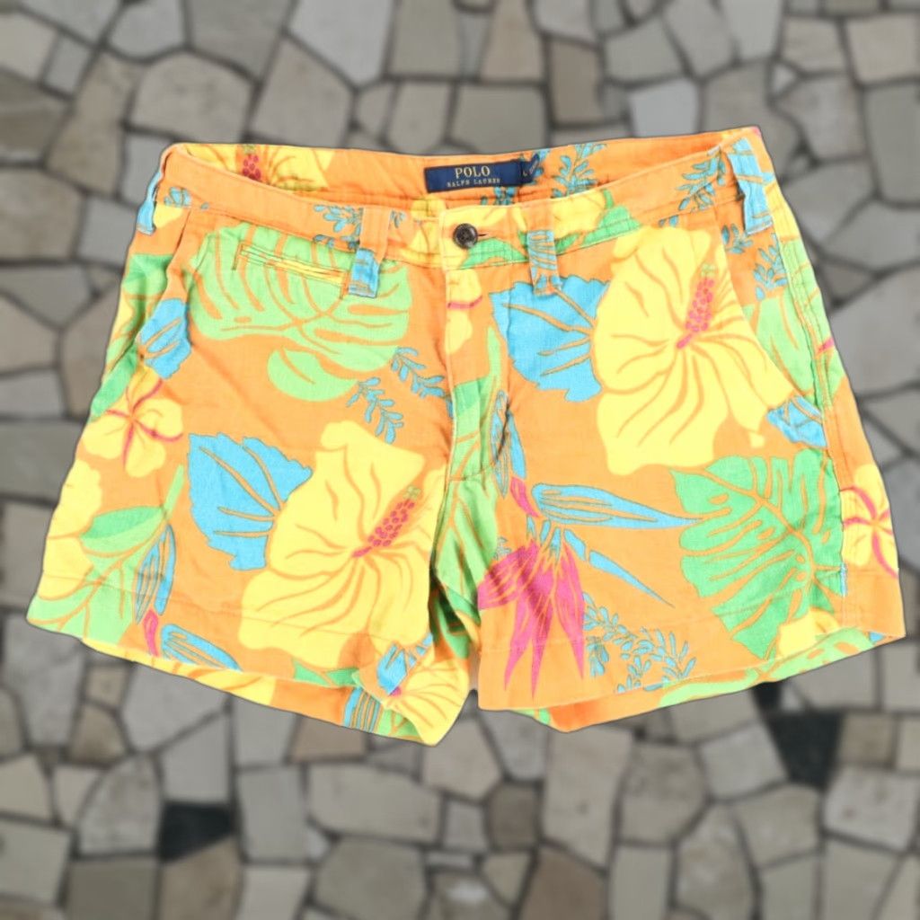 Polo Ralph Lauren Polo Ralph Lauren Linen Twill Shorts Orange Floral Women's 0 Size 25" / US 0 / IT 36 - 1 Thumbnail