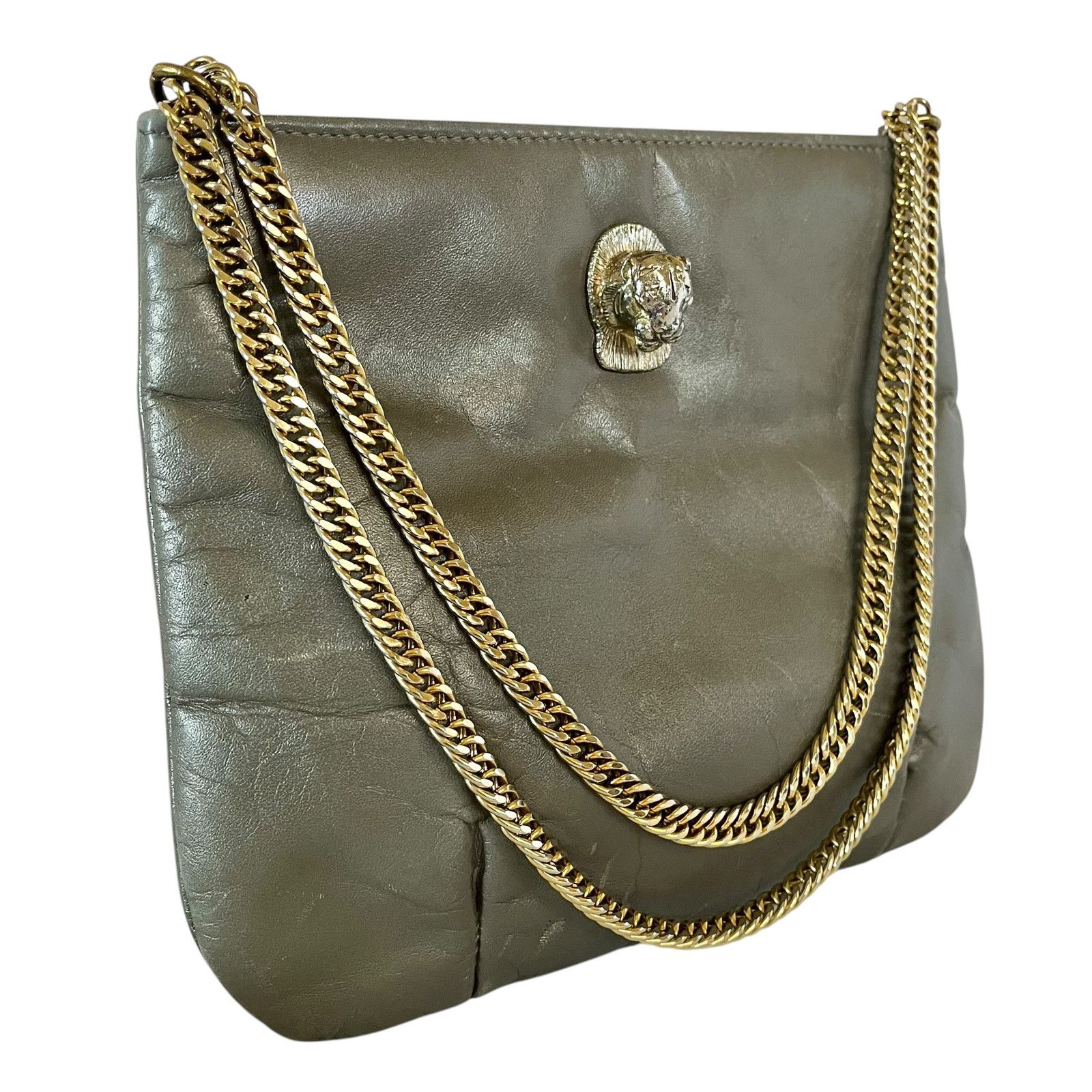 Vintage Ruth Saltz Vintage Cougar Bag Gray Leather Handbag Purse Size ONE SIZE - 3 Thumbnail