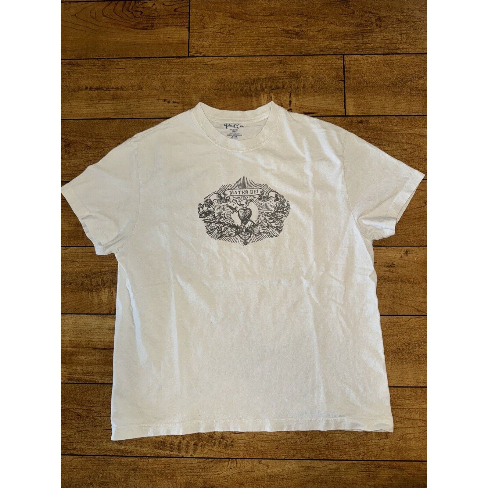 Band Tees × Japanese Brand × Vintage John Galt T-Shirt Medium 19x23 White Mater De Heart Y2K Size US M / EU 48-50 / 2 - 1 Thumbnail