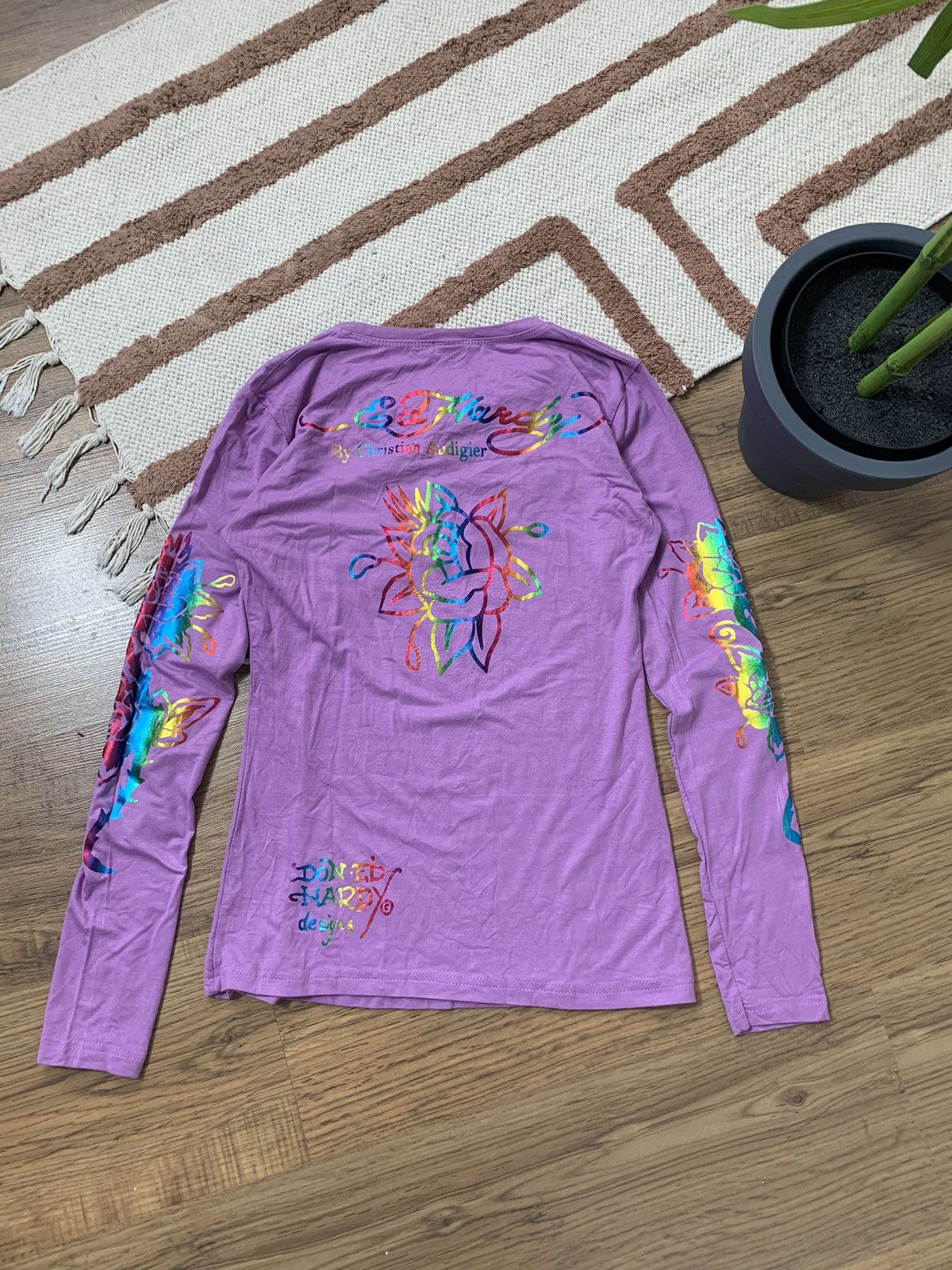 Christian Audigier VINTAGE ED HARDY BY CHRISTIAN AUDIGIER LGBT STYLE LONGSLEEVE Size L / US 10 / IT 46 - 11 Thumbnail