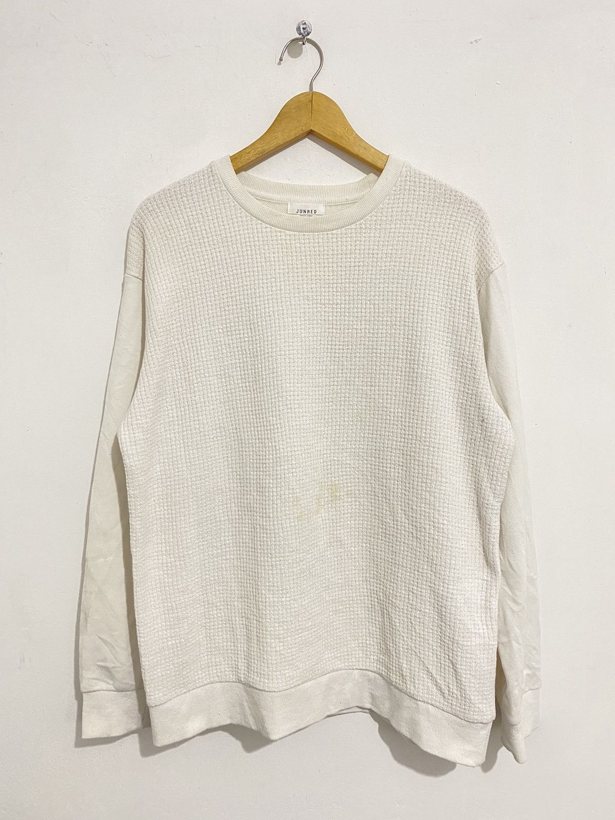 Issey Miyake Jun Red Japanese Waffle Hybrid Sweatshirt AA0077 Size US M / EU 48-50 / 2 - 1 Thumbnail