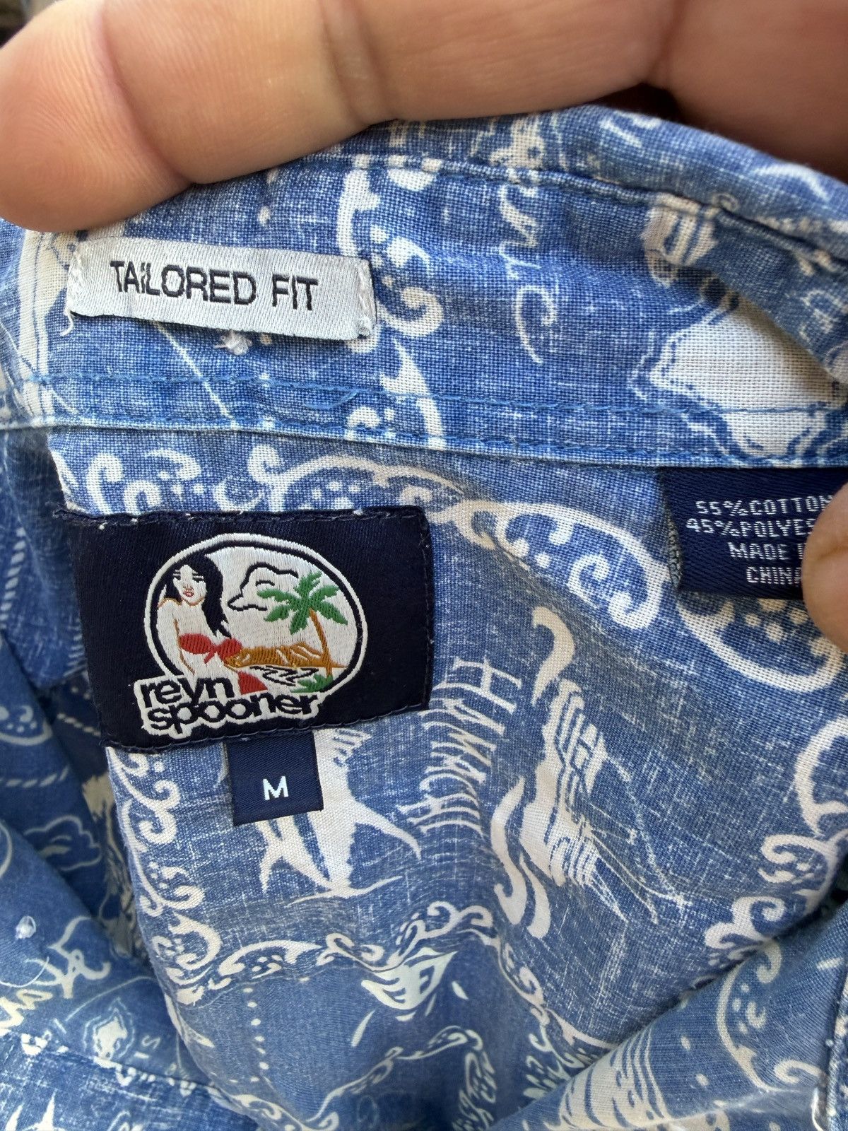 Reyn Spooner PreOwned Reyn Spooner Tailored Fit Hawaiian Blue Men's M Size US M / EU 48-50 / 2 - 4 Thumbnail