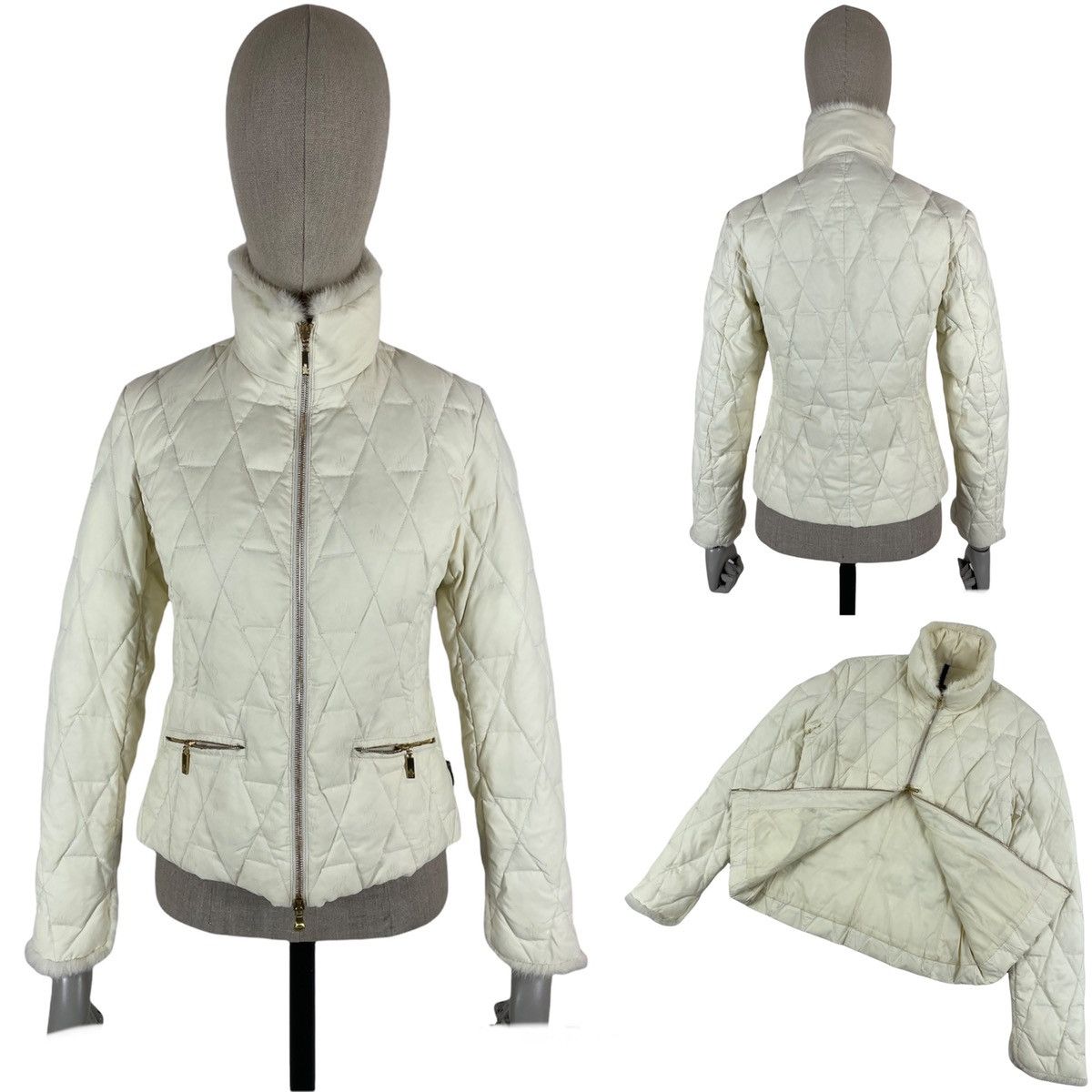 Moncler × Moncler Gamme Bleu RARE VTG MONCLER Multi Logo Fur Neck / Sleeve Puffer Down Jacket Zip Parka Size S / US 4 / IT 40 - 1 Thumbnail