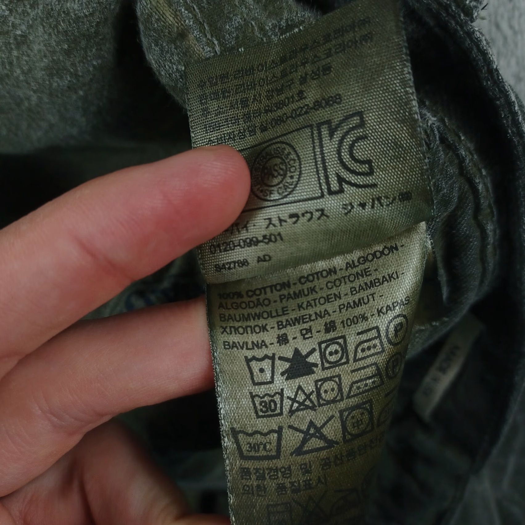 Levi's 508 Jeans Mens 30x34 Green Distressed Tapered Regular