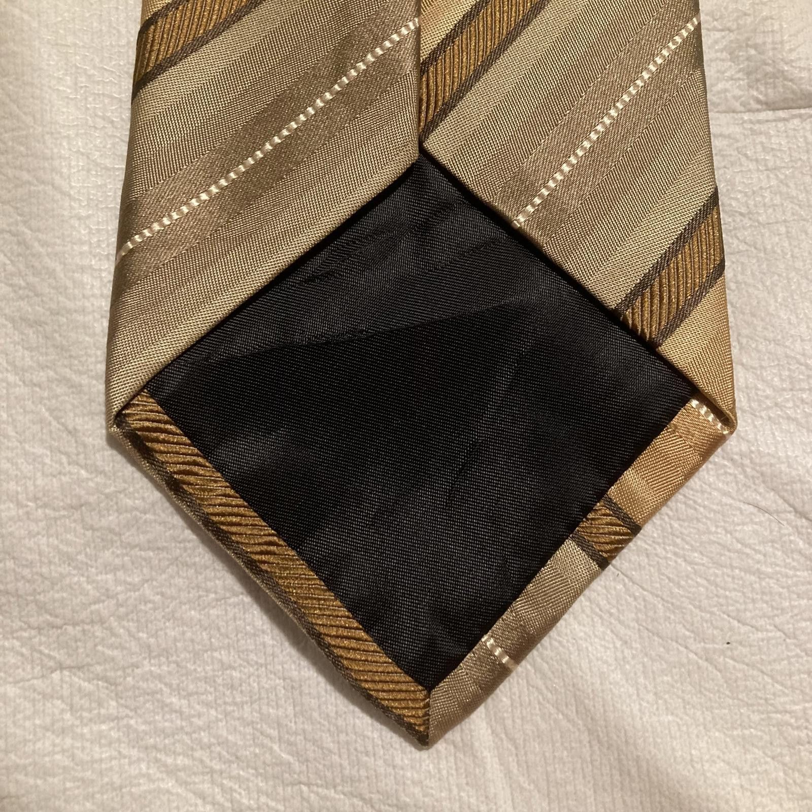 Designer NWOT Kenneth Cole Reaction Brown Striped Tie 58/3.5 Size ONE SIZE - 5 Thumbnail