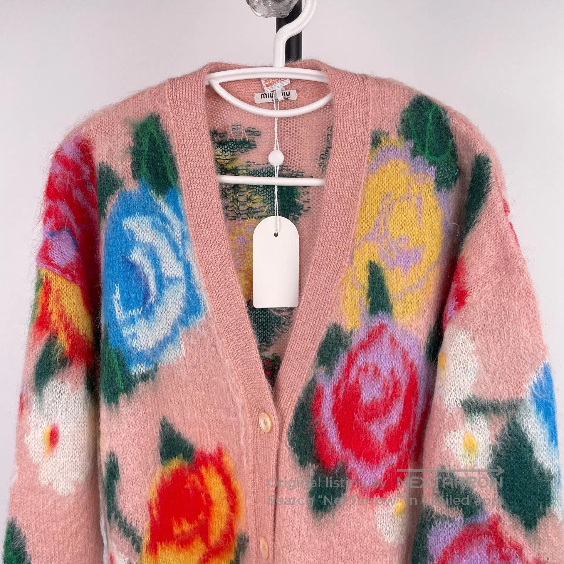 Miu Miu Miu Miu Rose mohair pink knit cardigan size 36| Size XS / US 0-2 / IT 36-38 - 3 Thumbnail