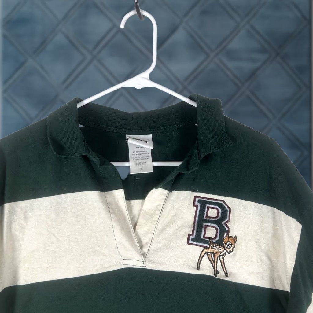 Disney Disney Bambi Cropped Sweatshirt Women's S Long Sleeve Striped Logo Pullover Relaxed Cute Disney Bambi Theme Oversized Green Size S / US 4 / IT 40 - 1 Thumbnail
