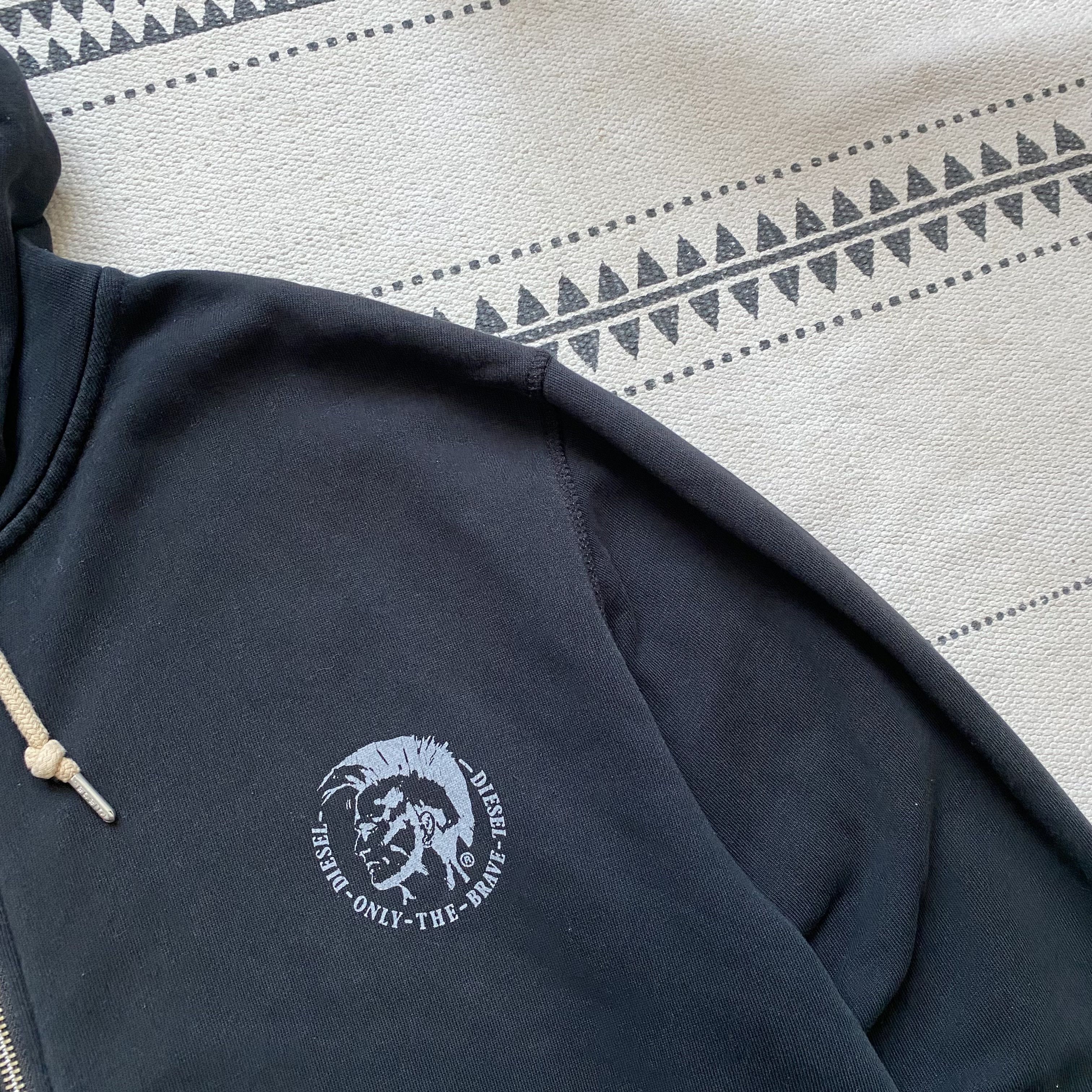 Diesel Vintage Diesel Black Zip Hoodie Y2K Logo Avant-garde Size US XL / EU 56 / 4 - 7 Thumbnail