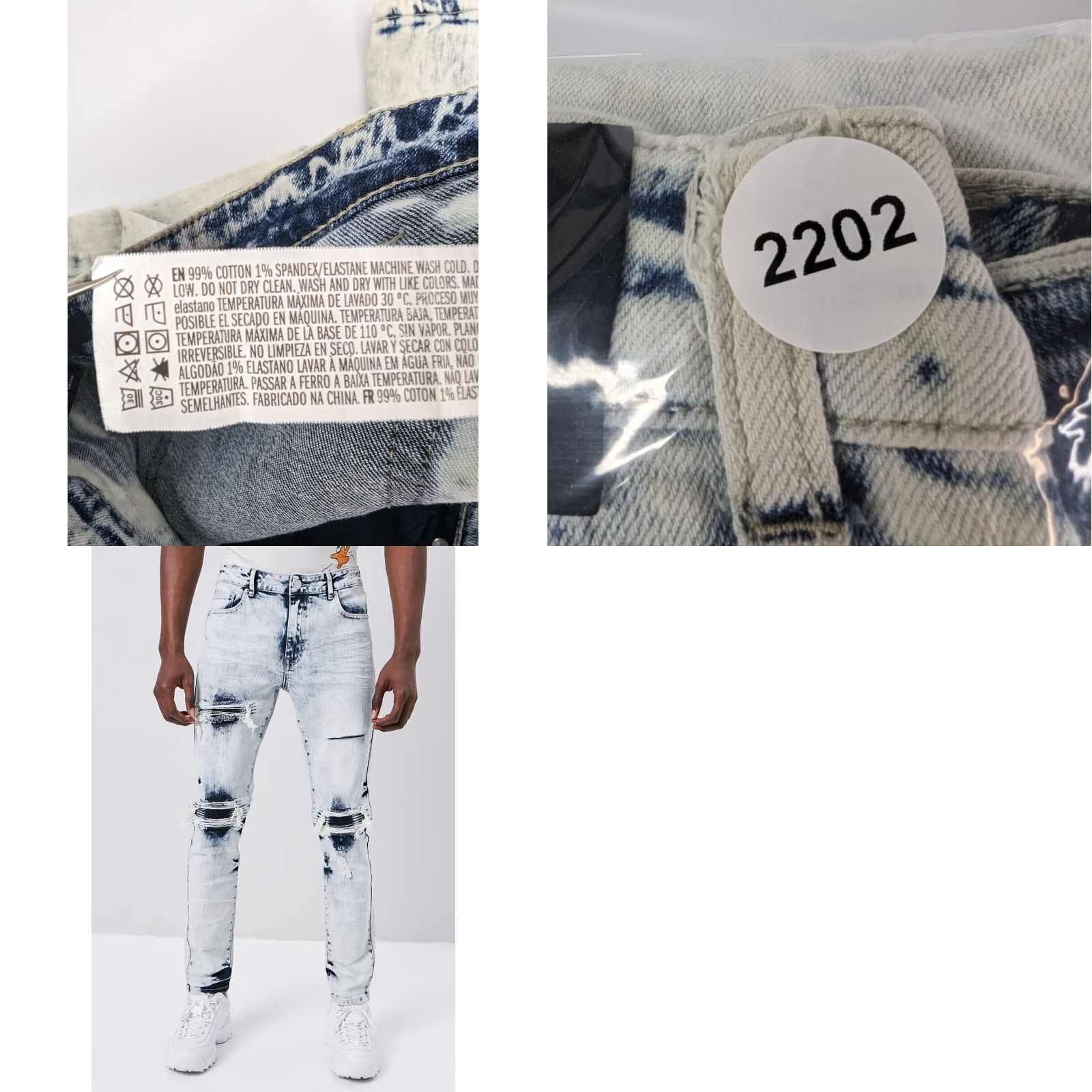 Forever 21 Forever 21 Men Jeans Slim Moto Distressed Bleached Light Wash Denim Size 30 Size US 30 / EU 46 - 9 Thumbnail