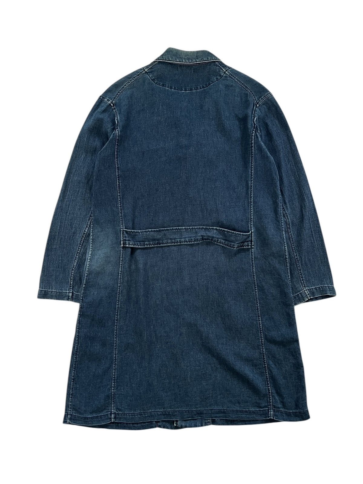 Issey Miyake 1990s Issey Miyake Plantation Indigo Long Jacket Size US S / EU 44-46 / 1 - 2 Thumbnail