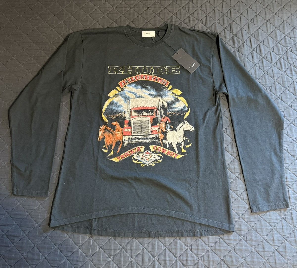 Rhude Rhude Horse Semi LS Trucker Tee Small Size US S / EU 44-46 / 1 - 1 Thumbnail
