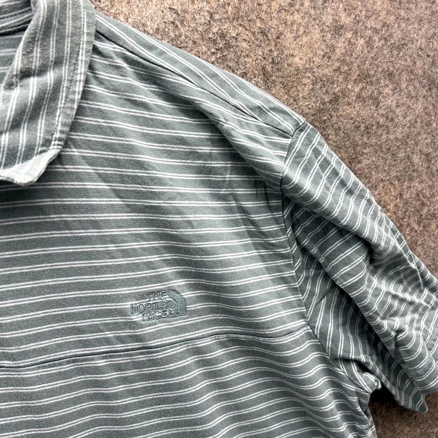 The North Face The North Face Polo Shirt Mens Large Blue Stripes Cotton Outdoors Stretch Camp Size US L / EU 52-54 / 3 - 2 Thumbnail