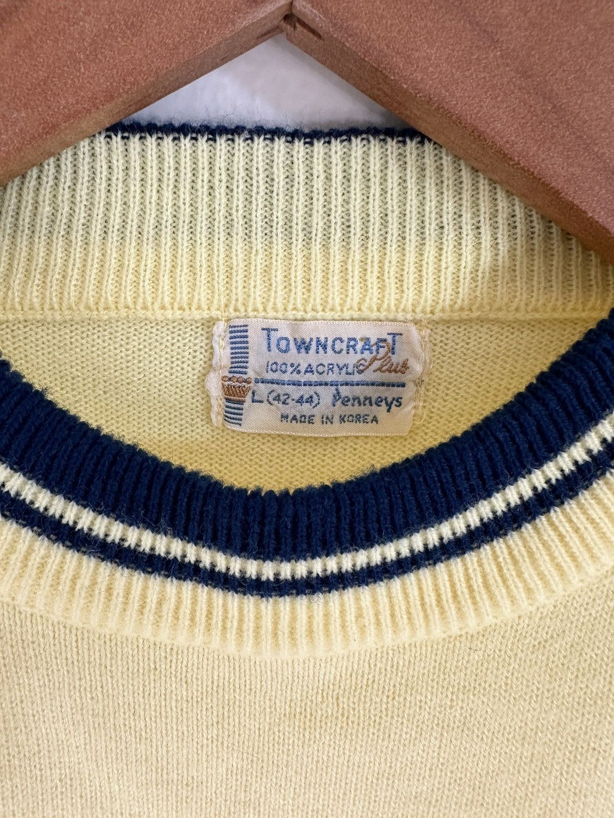 JCPenney × Towncraft × Vintage Vintage Towncraft striped mock ringer knit sweater shirt Size US L / EU 52-54 / 3 - 6 Thumbnail