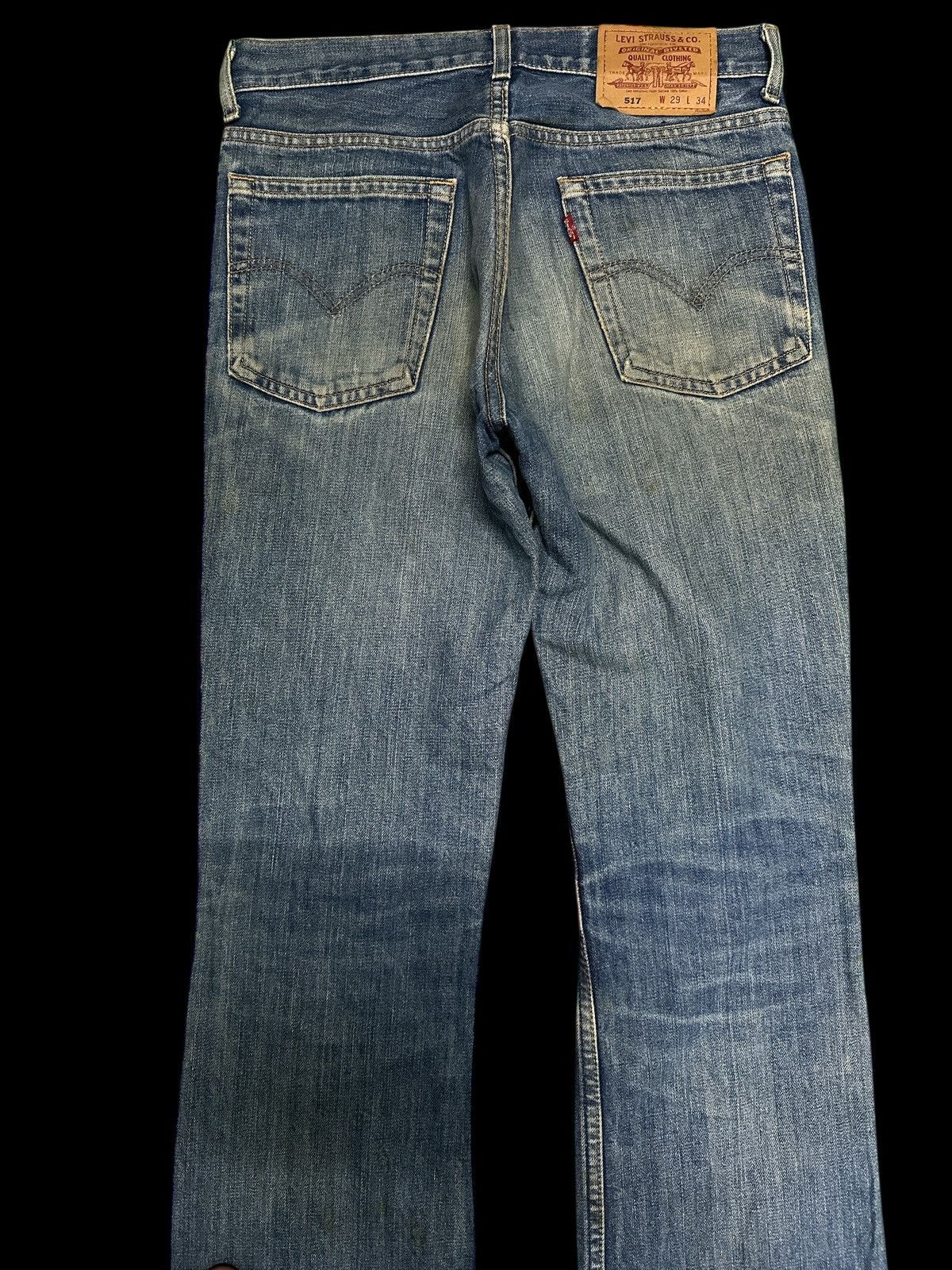 Levi's Vintage Levis💥 Flare Distress Denim Levis 517 Bootcut💥 Size US 30 / EU 46 - 4 Thumbnail